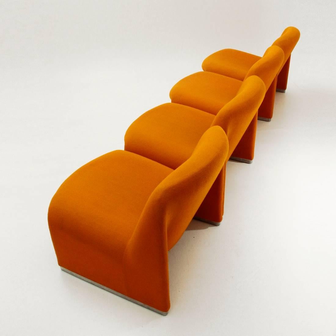Four Alky Armchairs by Giancarlo Piretti for Anonima Castelli In Good Condition In Savona, IT