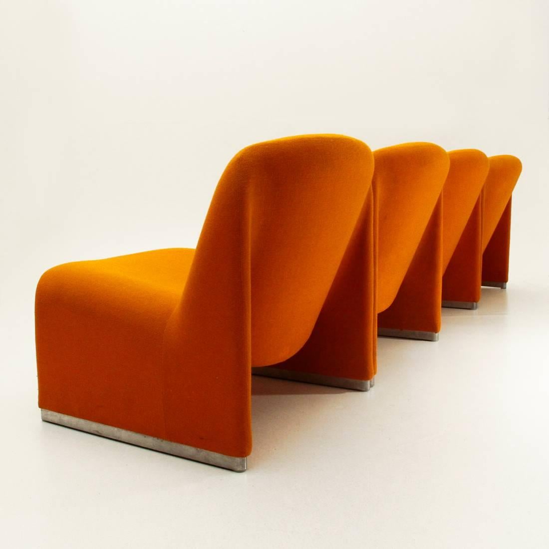 Mid-20th Century Four Alky Armchairs by Giancarlo Piretti for Anonima Castelli