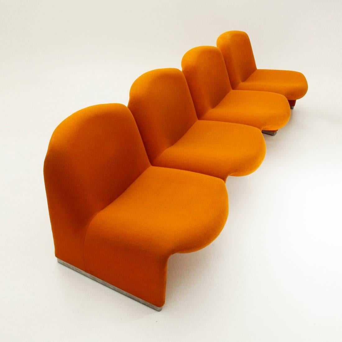 Mid-Century Modern Four Alky Armchairs by Giancarlo Piretti for Anonima Castelli