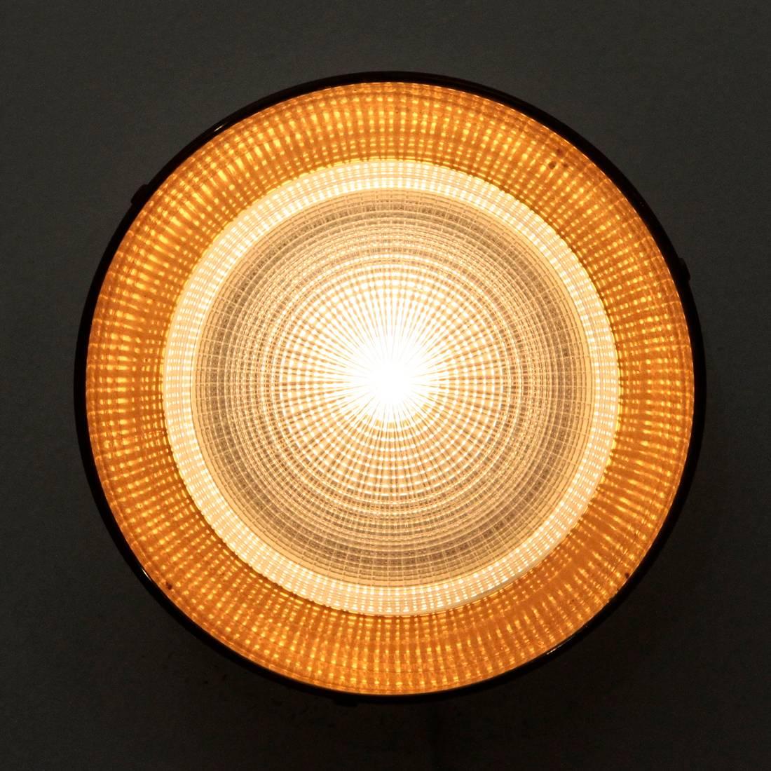 Mid-20th Century Italian Round Sconce in Brass and Glass by Stilnovo, 1950s