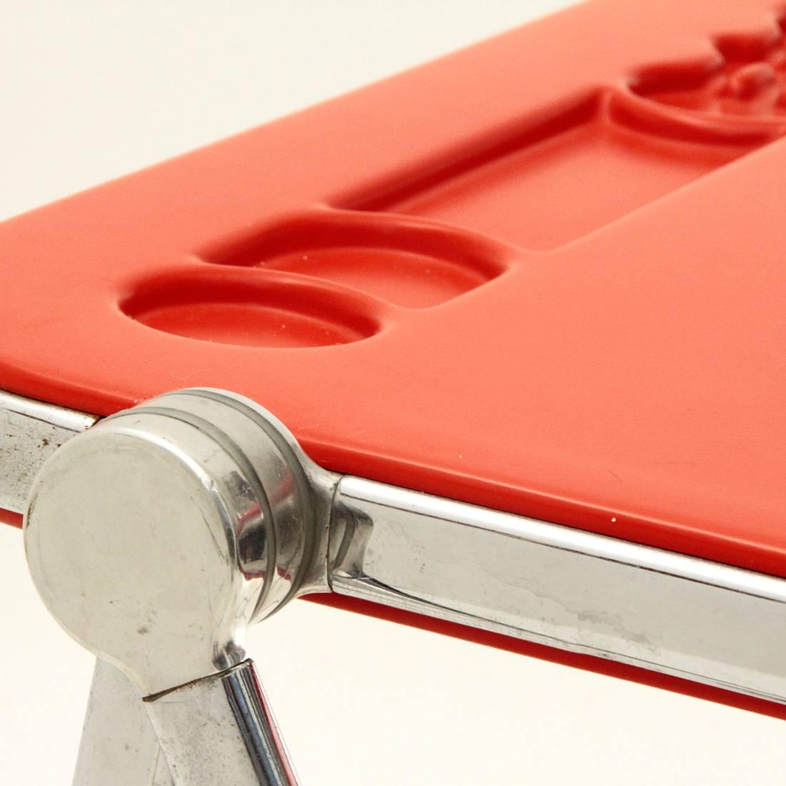 Mid-20th Century Red Platone Desk Table by Giancarlo Piretti for Anonima Castelli, 1960s