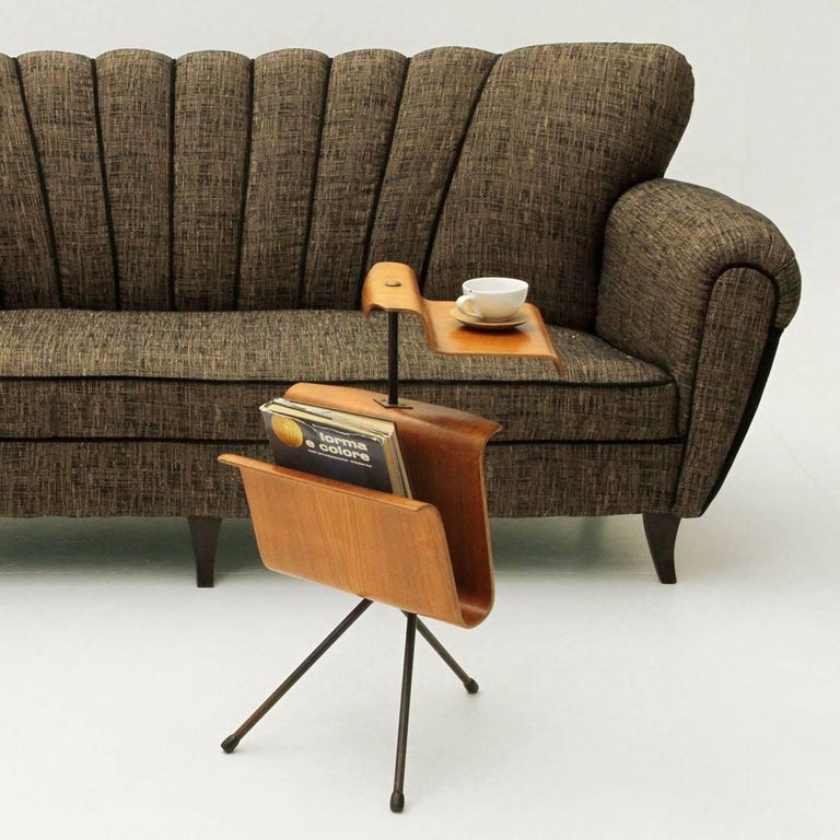 Italian Bent Plywood Magazine Rack, 1950s at 1stDibs