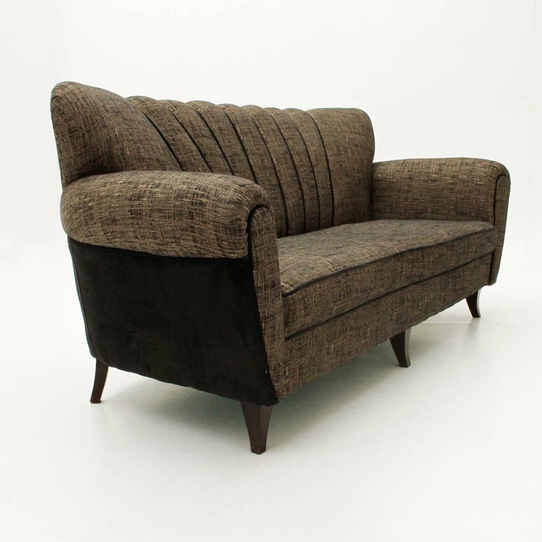 Italian ThreeSeat Black and Brown Sofa, 1950s at 1stDibs 1950s sofa