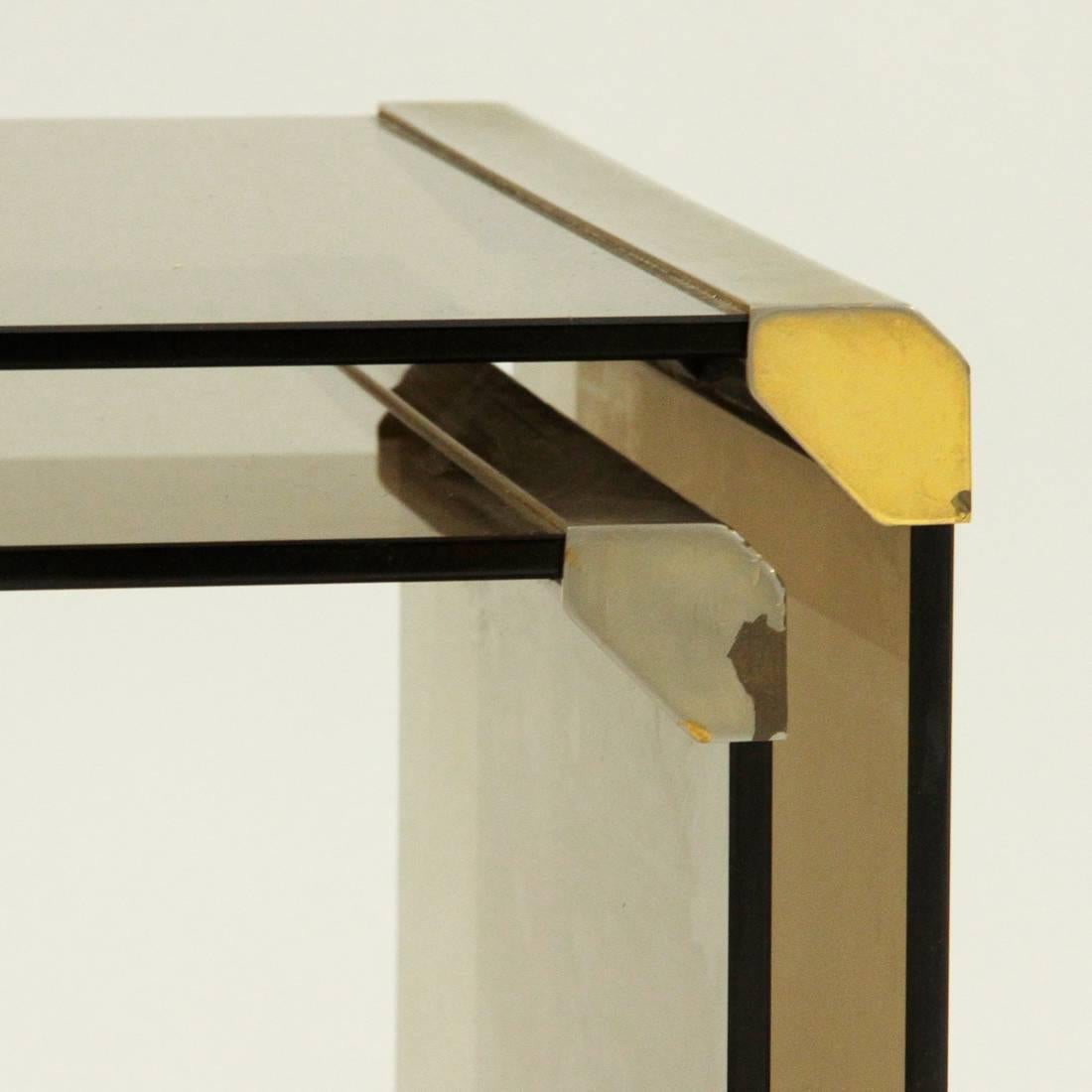 T35R  Brass and Glass Nesting Table by Pierangelo Gallotti for Gallotti e Radice 3