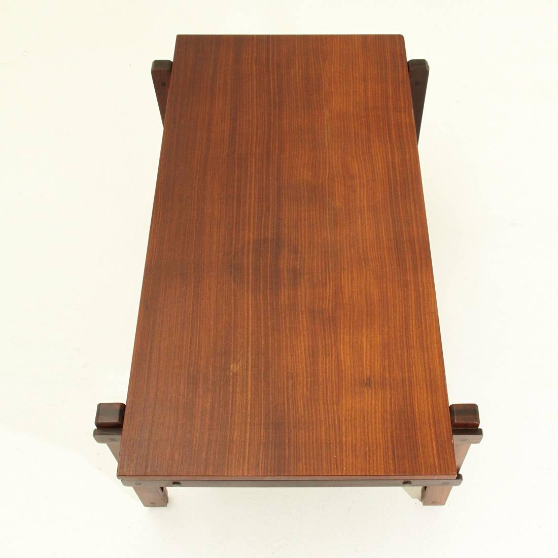 Mid-20th Century Italian teak rectangular coffee table, 1960's