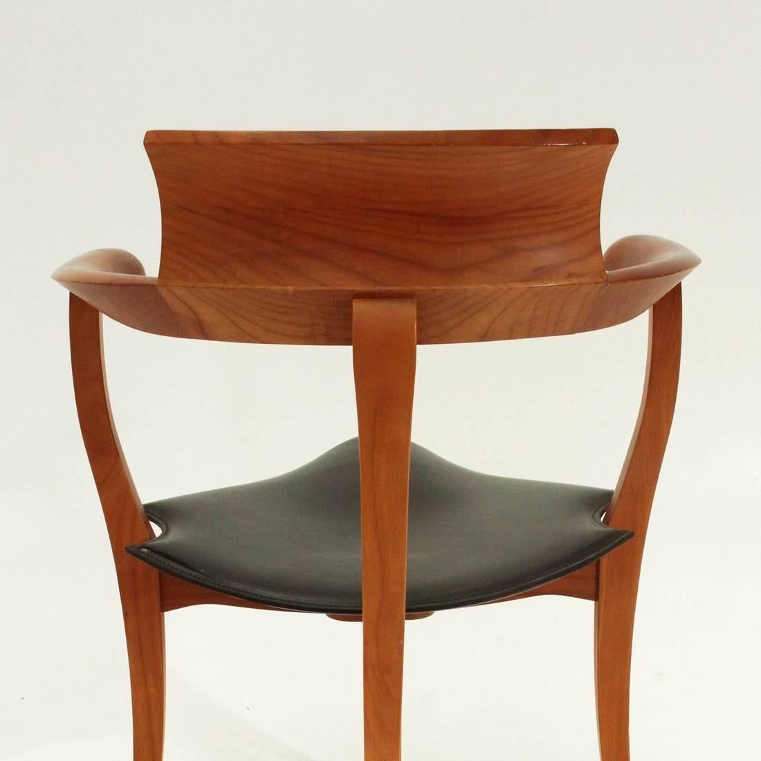 Leather Sedotta Chair by David Palterer for Acerbis, 1990s