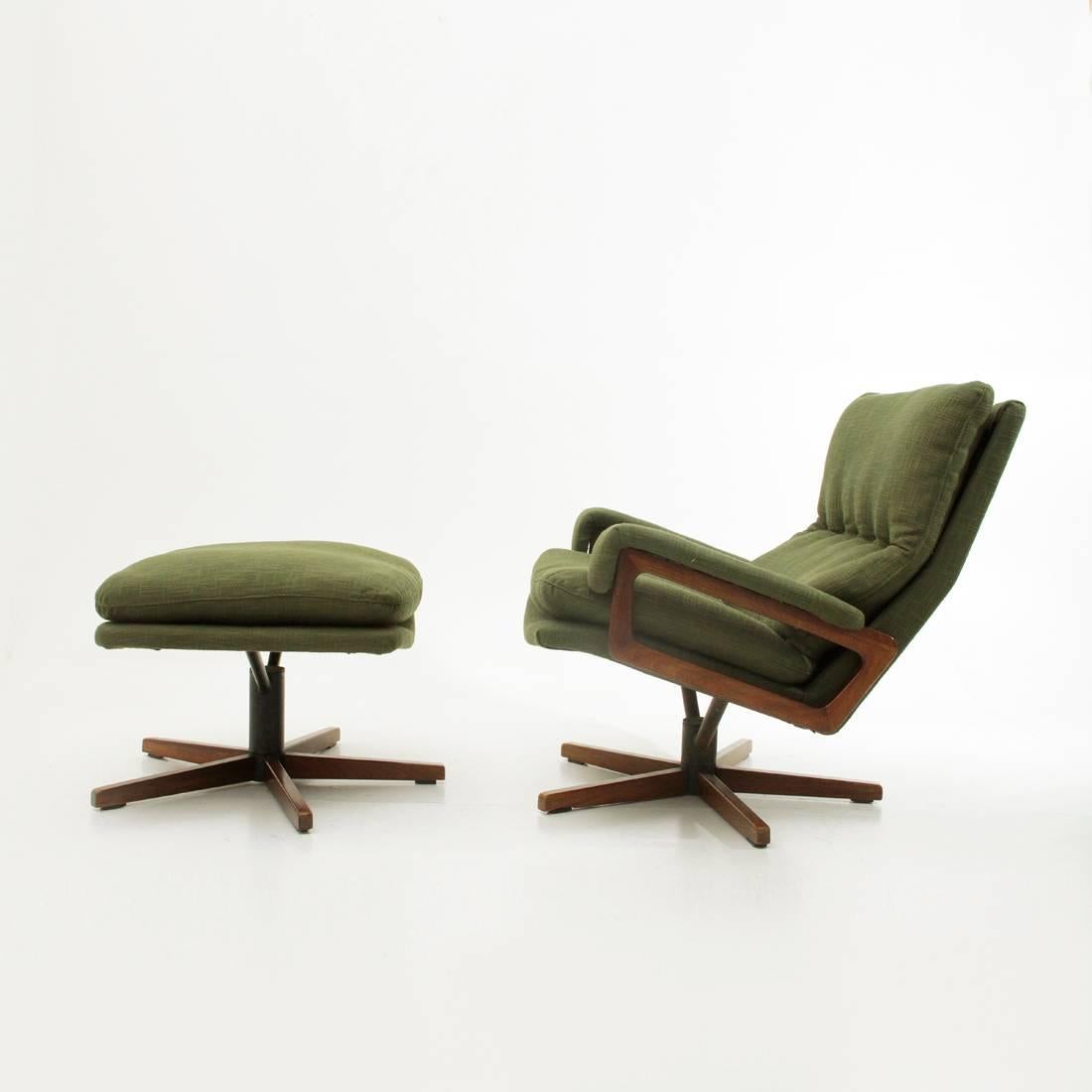 Mid-Century Modern King Lounge Chair and Ottoman by Andre Vandenbeuck for Strassle, 1960s