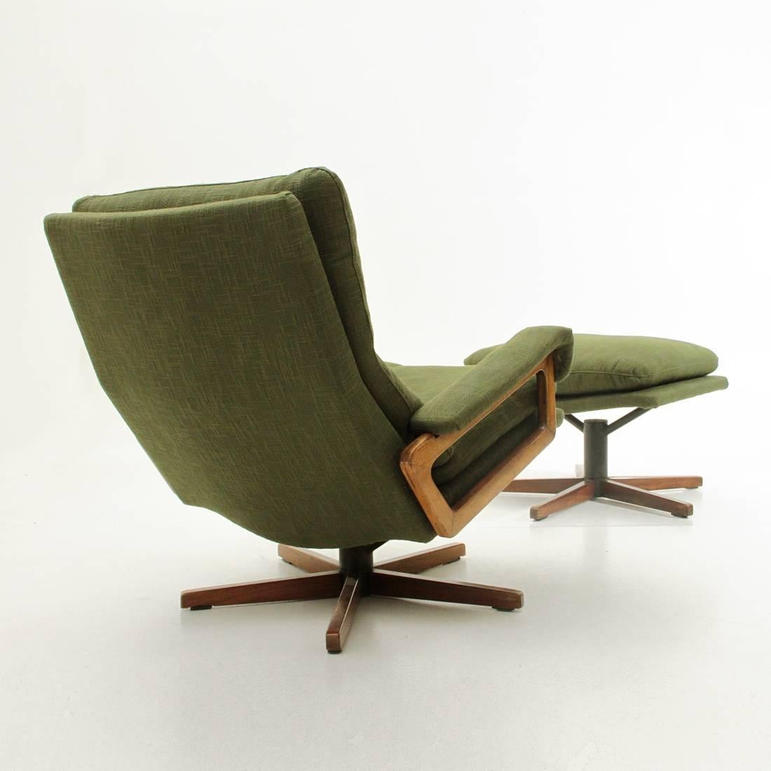King Lounge Chair and Ottoman by Andre Vandenbeuck for Strassle, 1960s In Good Condition In Savona, IT