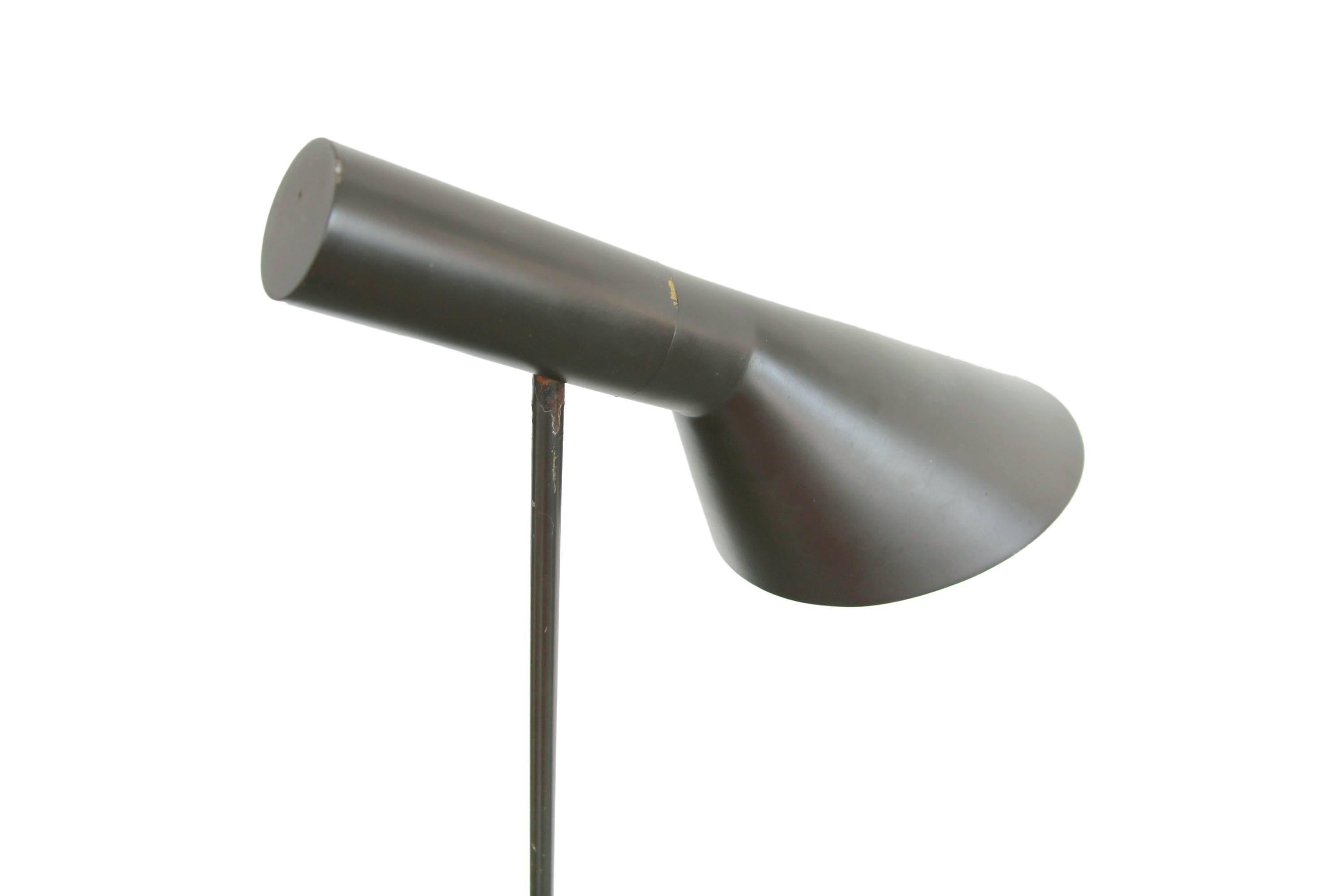 Lacquered Early Arne Jacobsen AJ Visor Floor Lamp for Louis Poulsen in Brass, 1958
