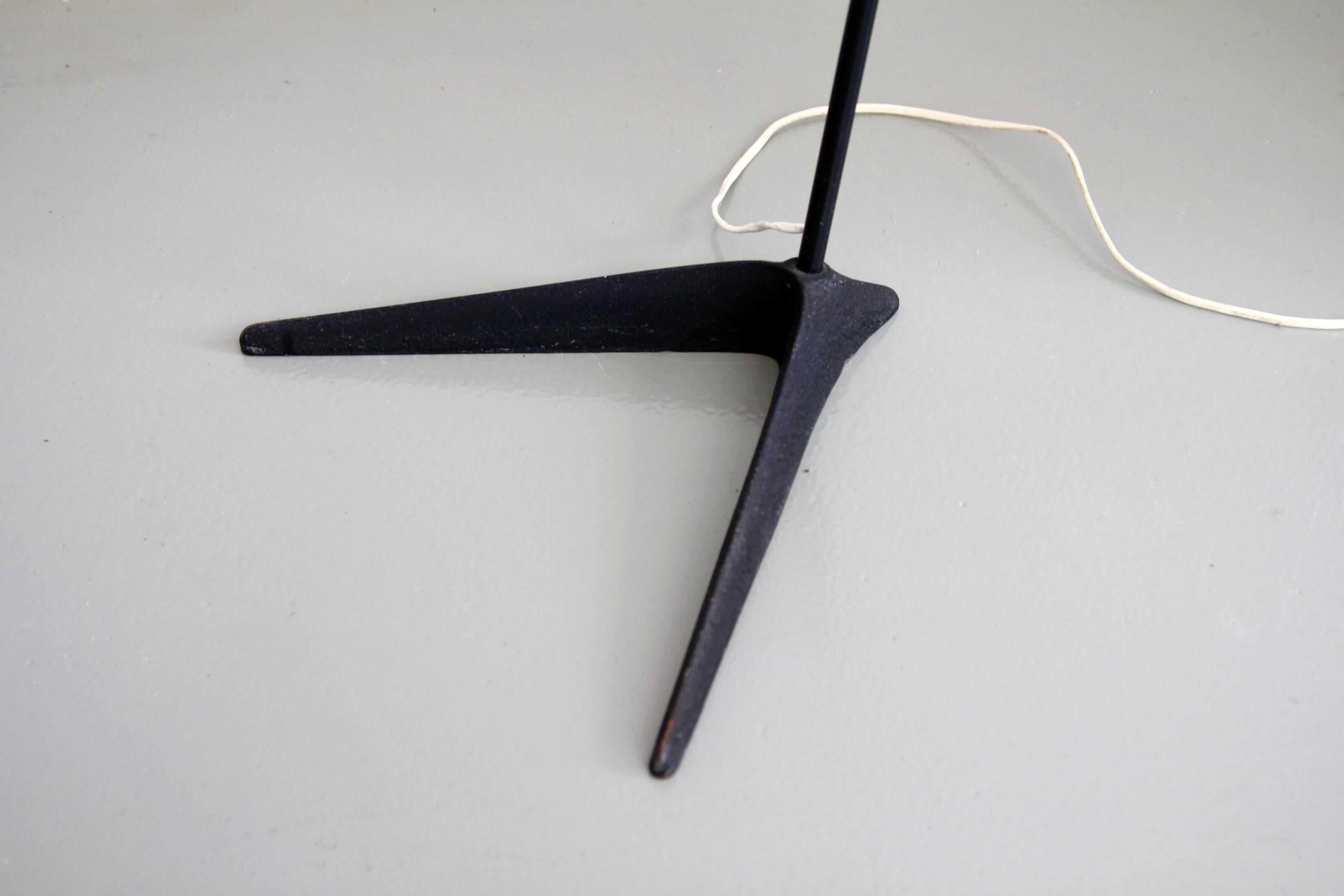 Cast Rare Svend Aage Holm Sørensen Design Standing Lamp with Le Klint Shade For Sale