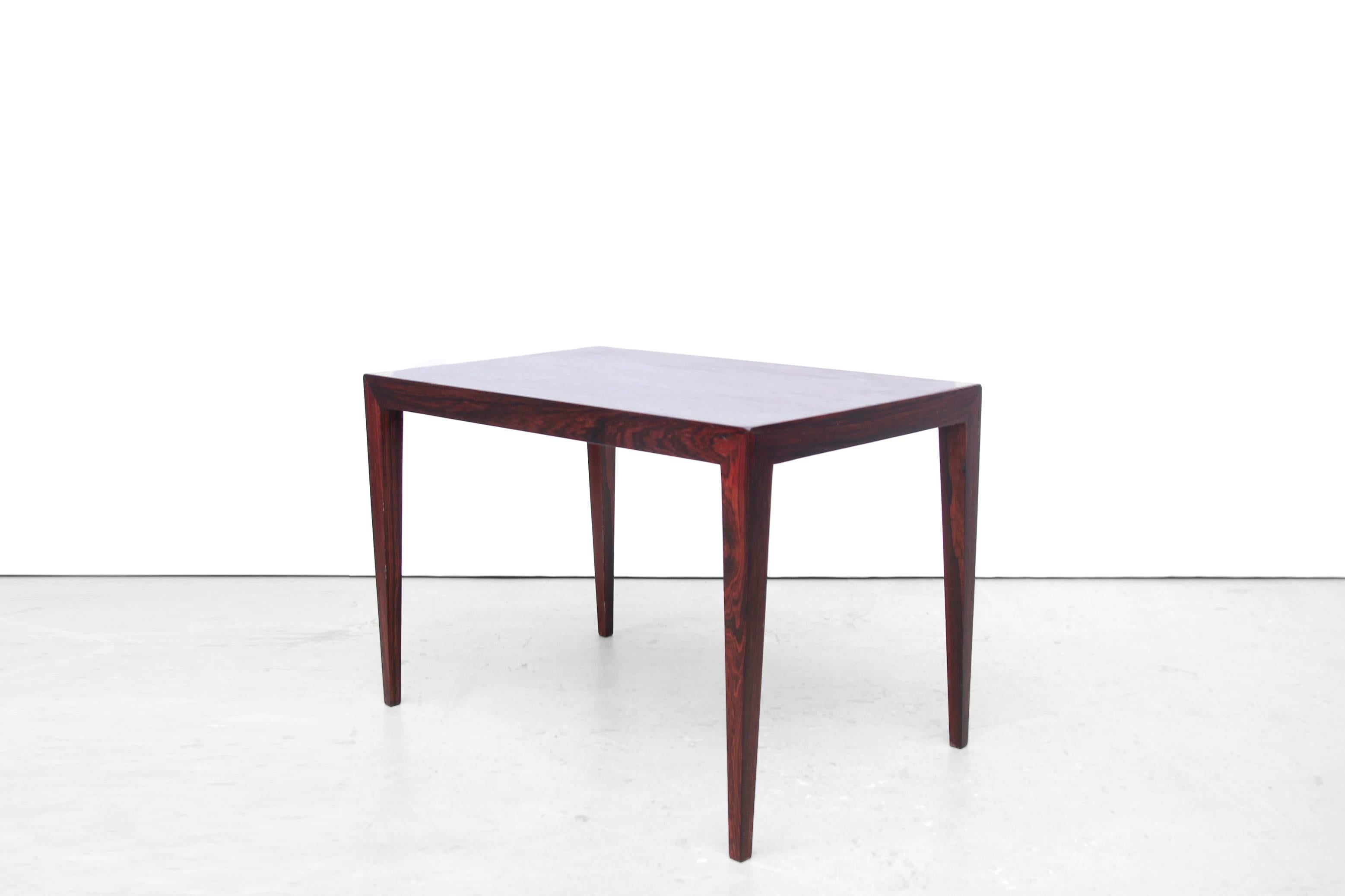 Scandinavian Modern Danish Rosewood Side Table by Severin Hansen for Haslev Mobelfabrik, 1960s For Sale