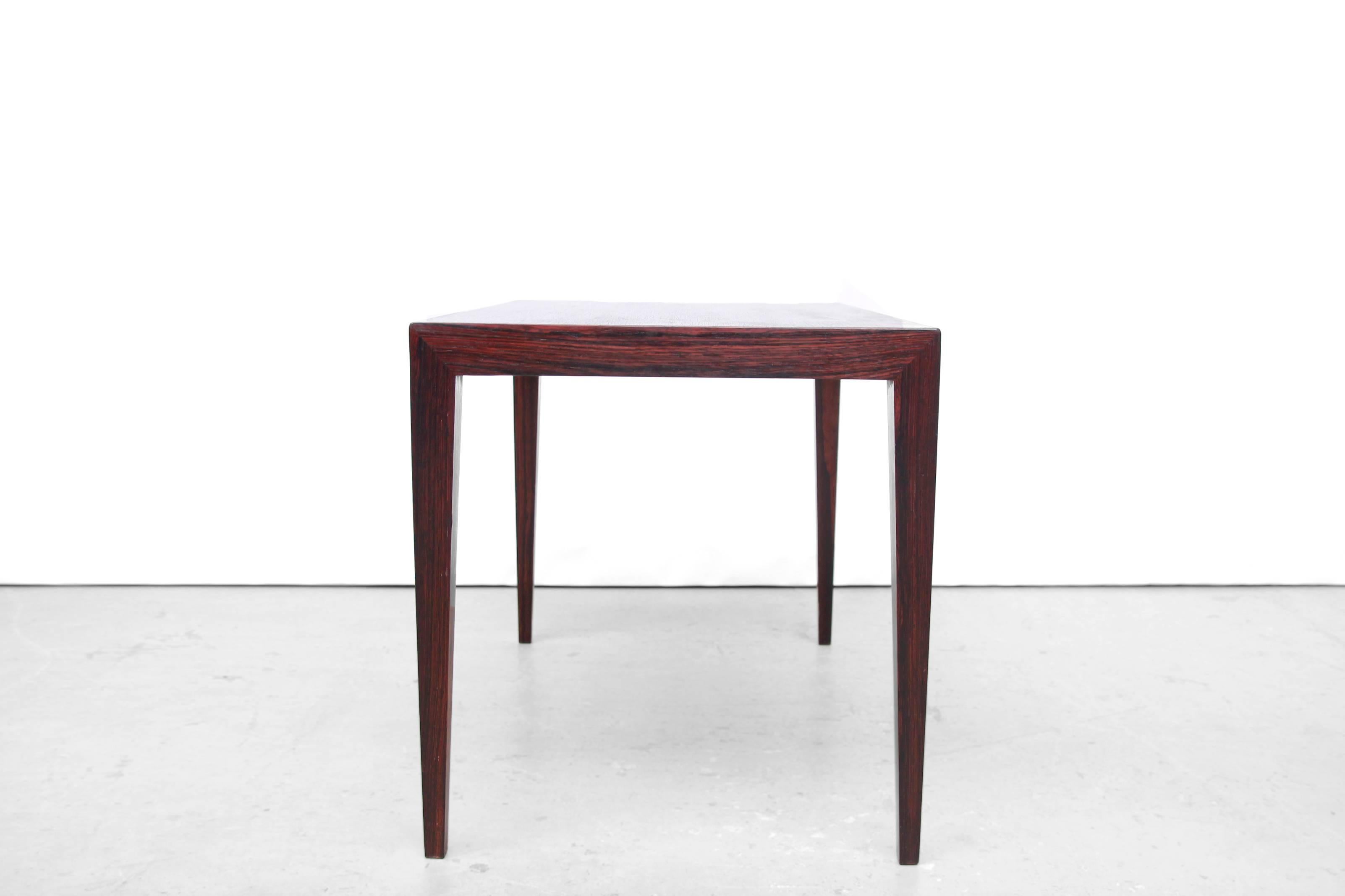 Veneer Danish Rosewood Side Table by Severin Hansen for Haslev Mobelfabrik, 1960s For Sale
