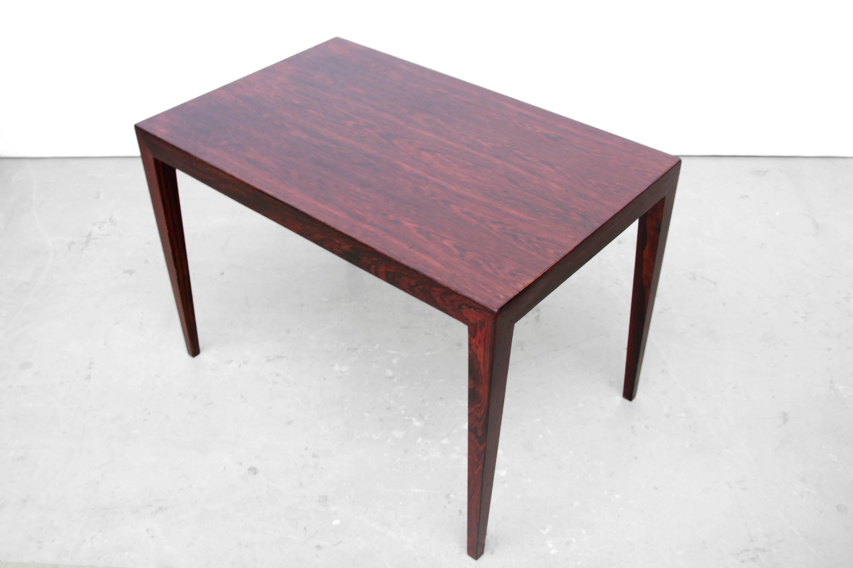 Danish Rosewood Side Table by Severin Hansen for Haslev Mobelfabrik, 1960s In Good Condition For Sale In Amsterdam, NL