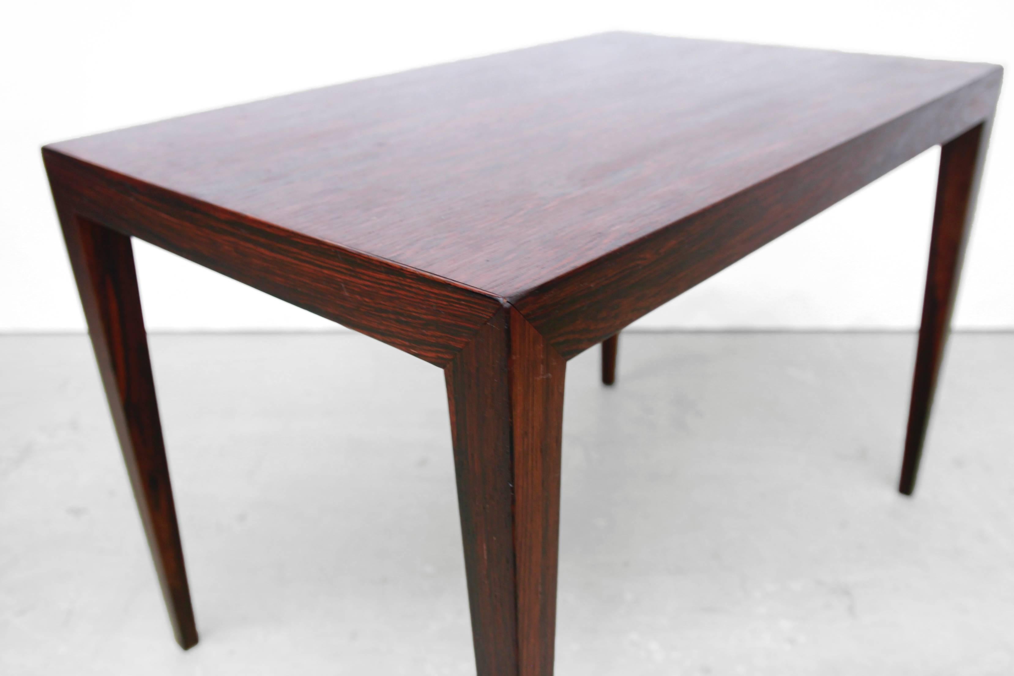 20th Century Danish Rosewood Side Table by Severin Hansen for Haslev Mobelfabrik, 1960s For Sale