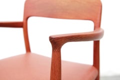 Model 56 Armchair in Teak and Brown Leather by Niels Otto Møller