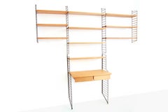 Original Nisse Strinning Wall Unit with Desk for String Design AB Sweden, 1960