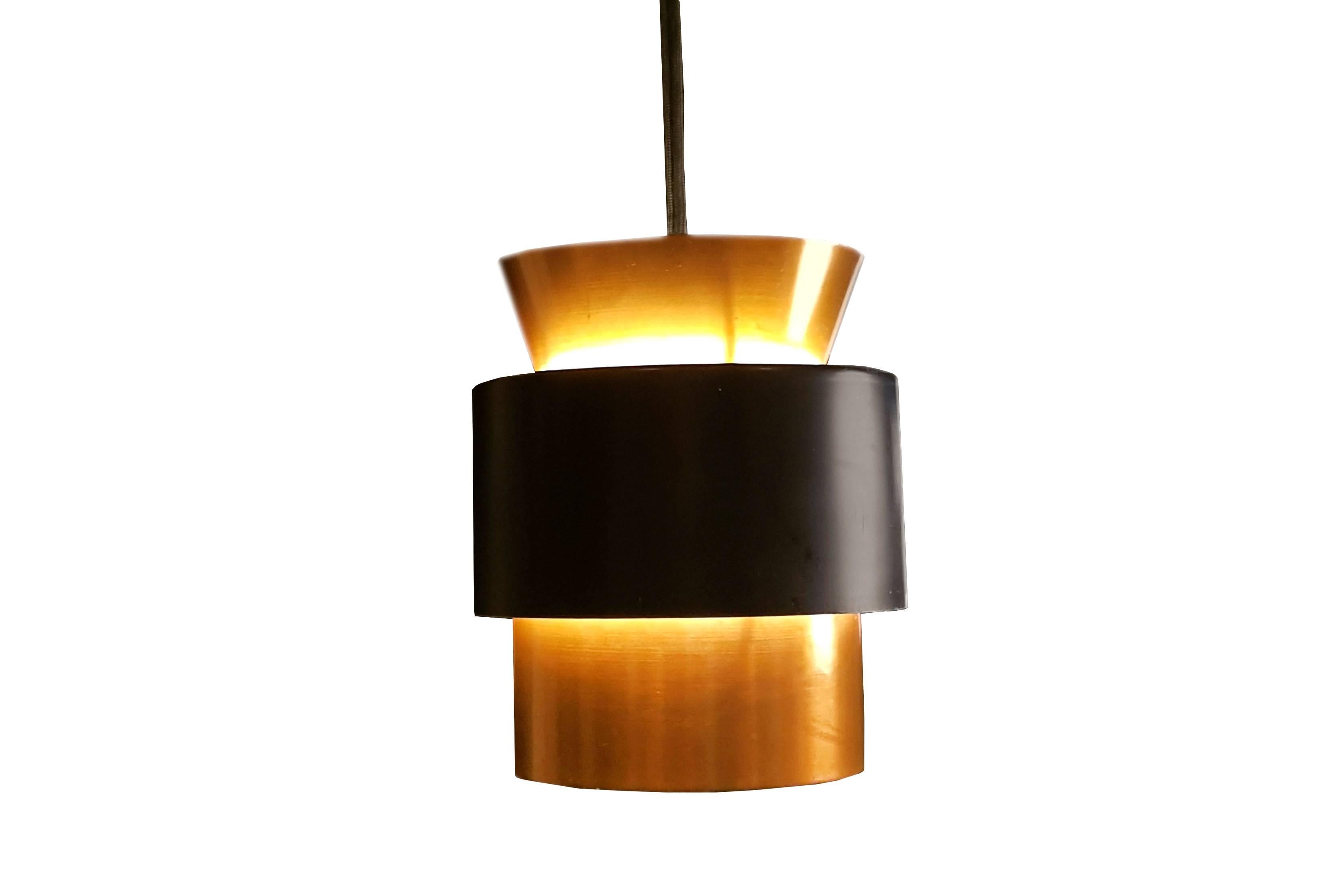 Mid-Century Modern Danish Copper Hanging Lamp from Fog and Mørup, 1960s