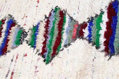 Vintage Moroccan Boucherouite Rug Berber Runner with Abstract Design