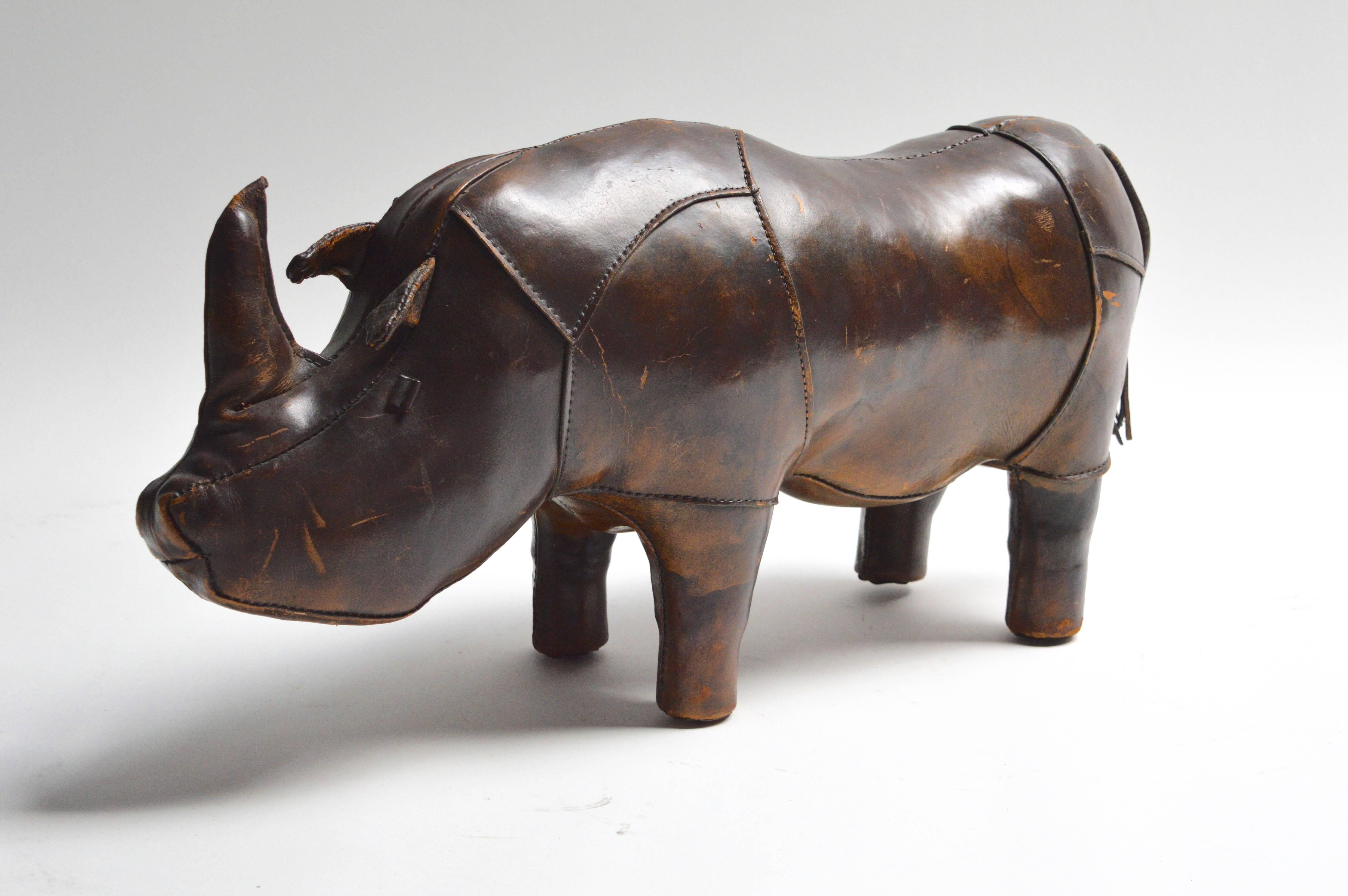 Mid-20th Century Omersa Leather Rhino
