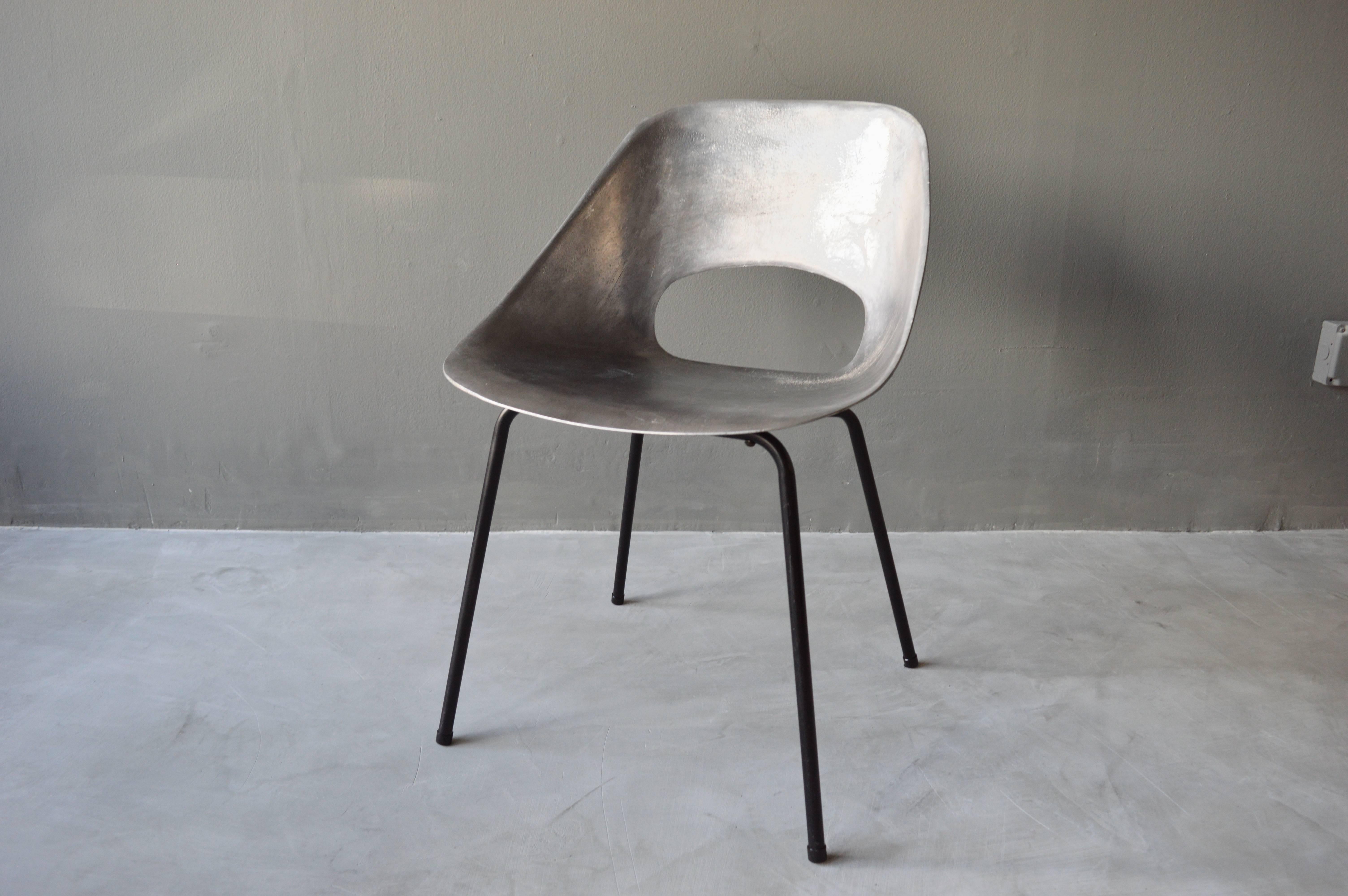 Mid-20th Century Rare Set of 12 Aluminium Chairs by Pierre Guariche