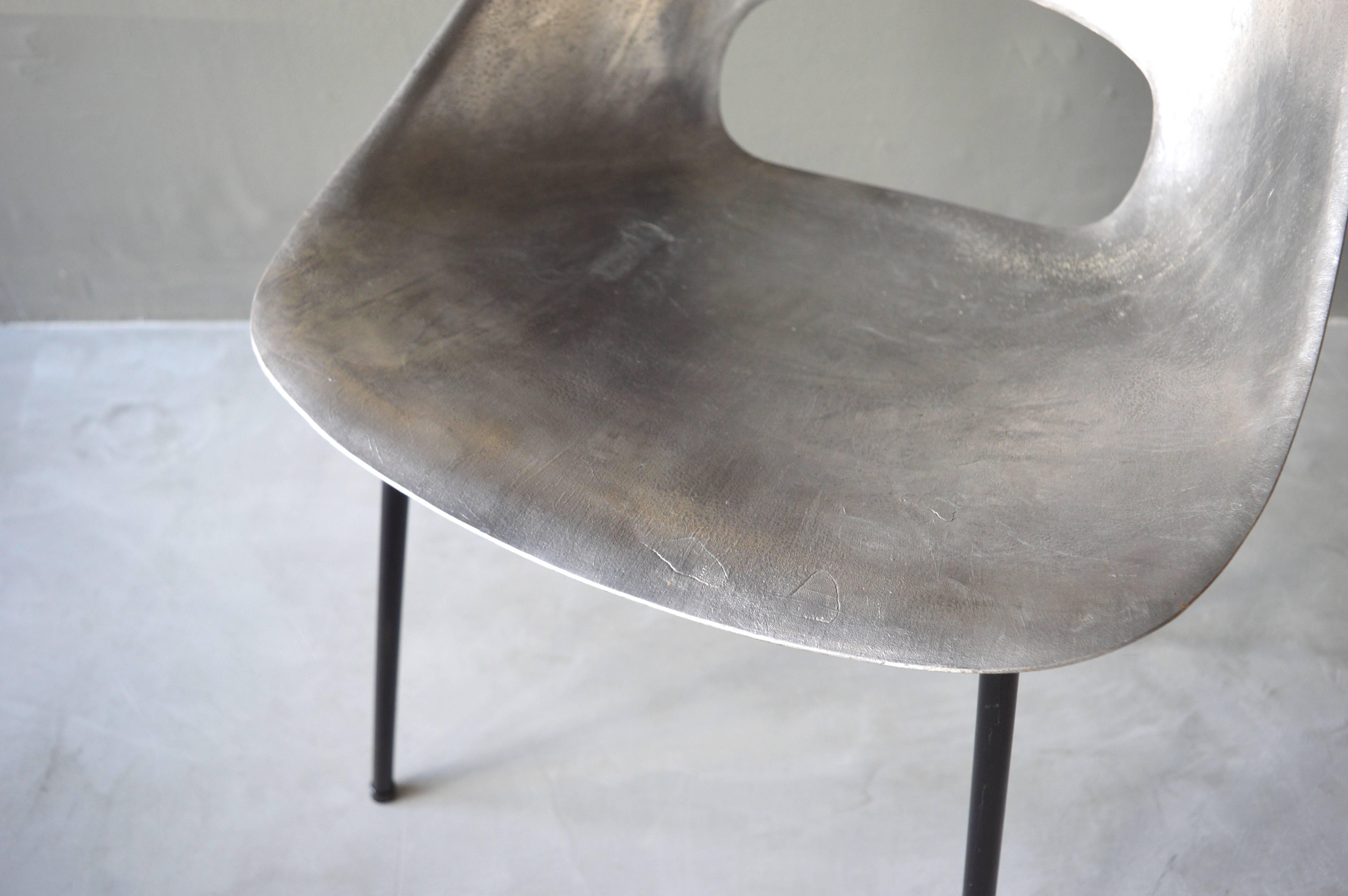 Aluminum Rare Set of 12 Aluminium Chairs by Pierre Guariche