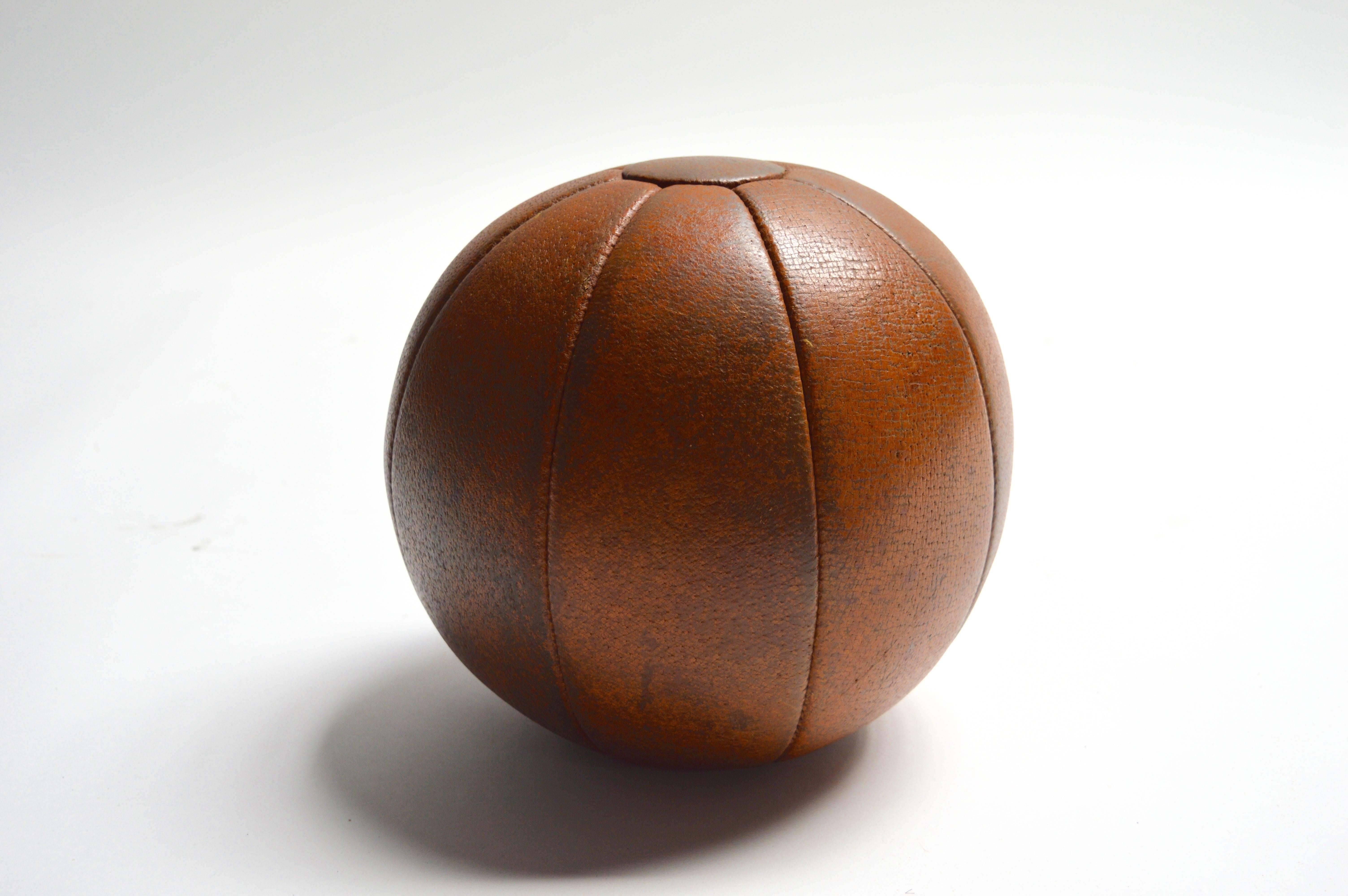 Mid-20th Century Leather Medicine Ball