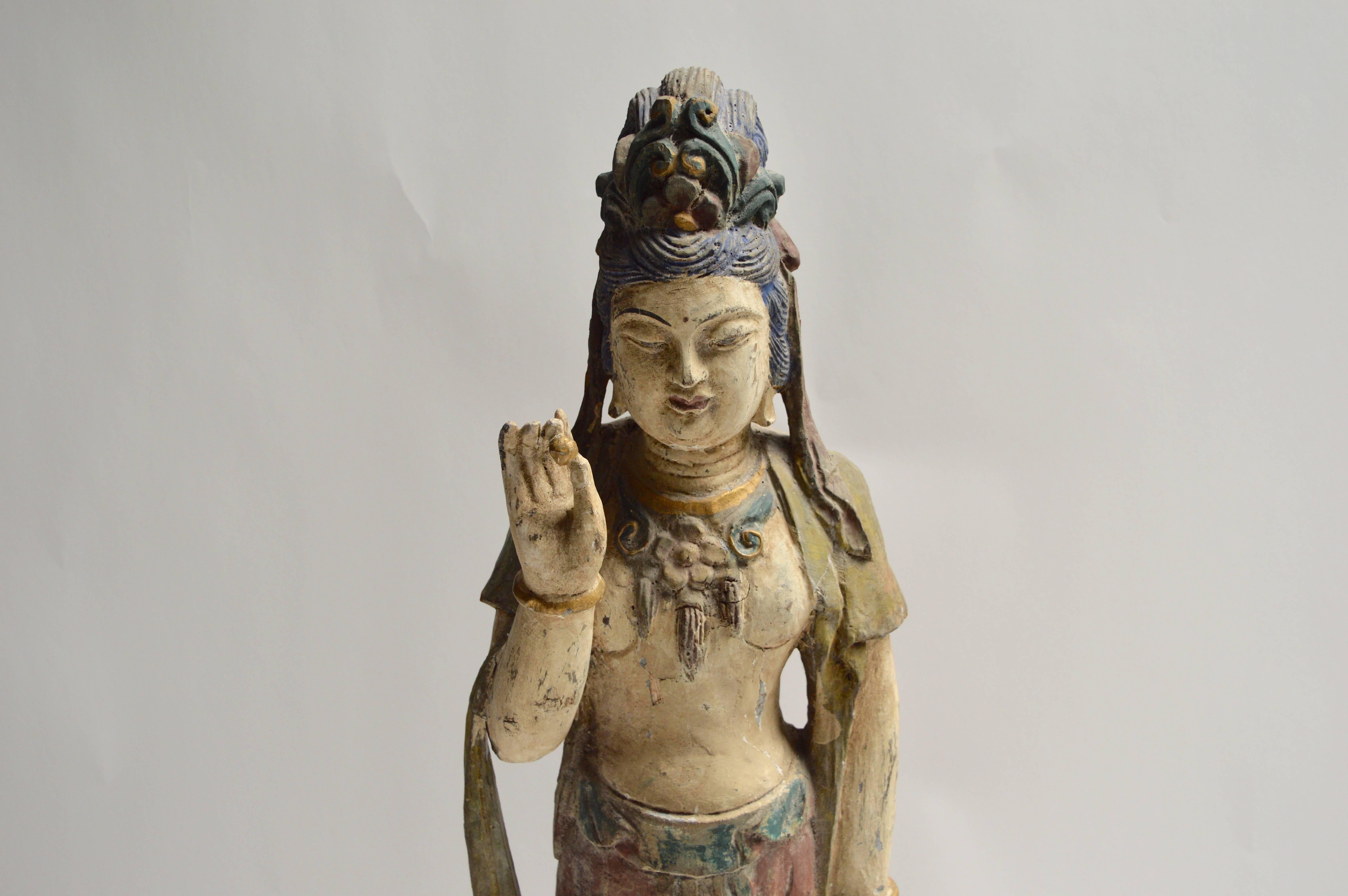 Polychrome Buddha Sculpture 1
