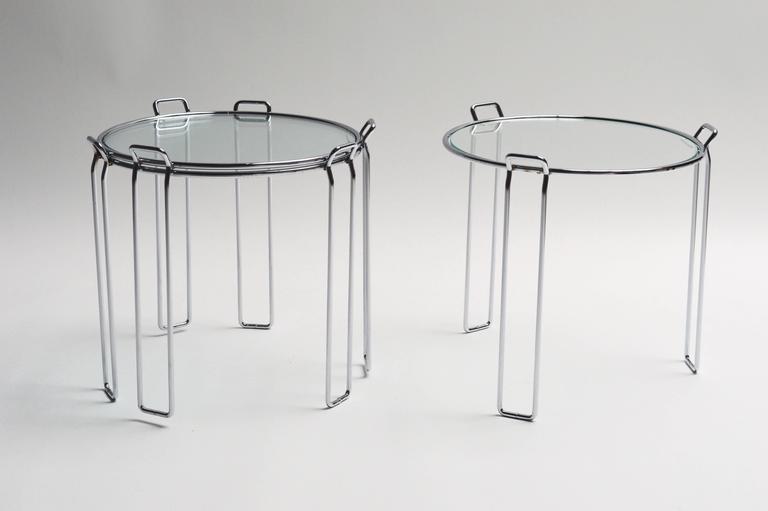 Stackable Set of Three Nesting Tables by Saporiti In Good Condition For Sale In Los Angeles, CA