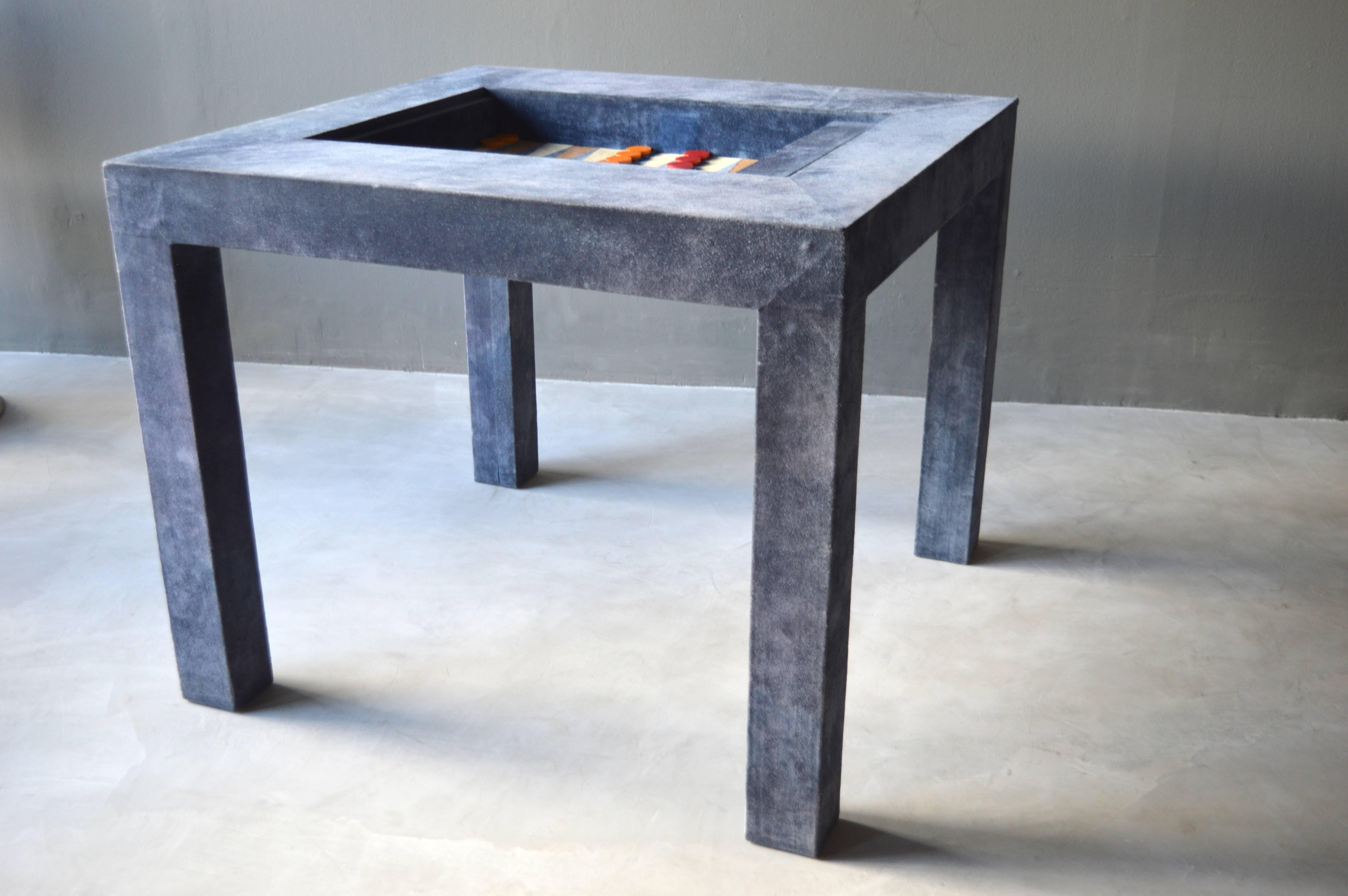 Late 20th Century Suede Backgammon Table