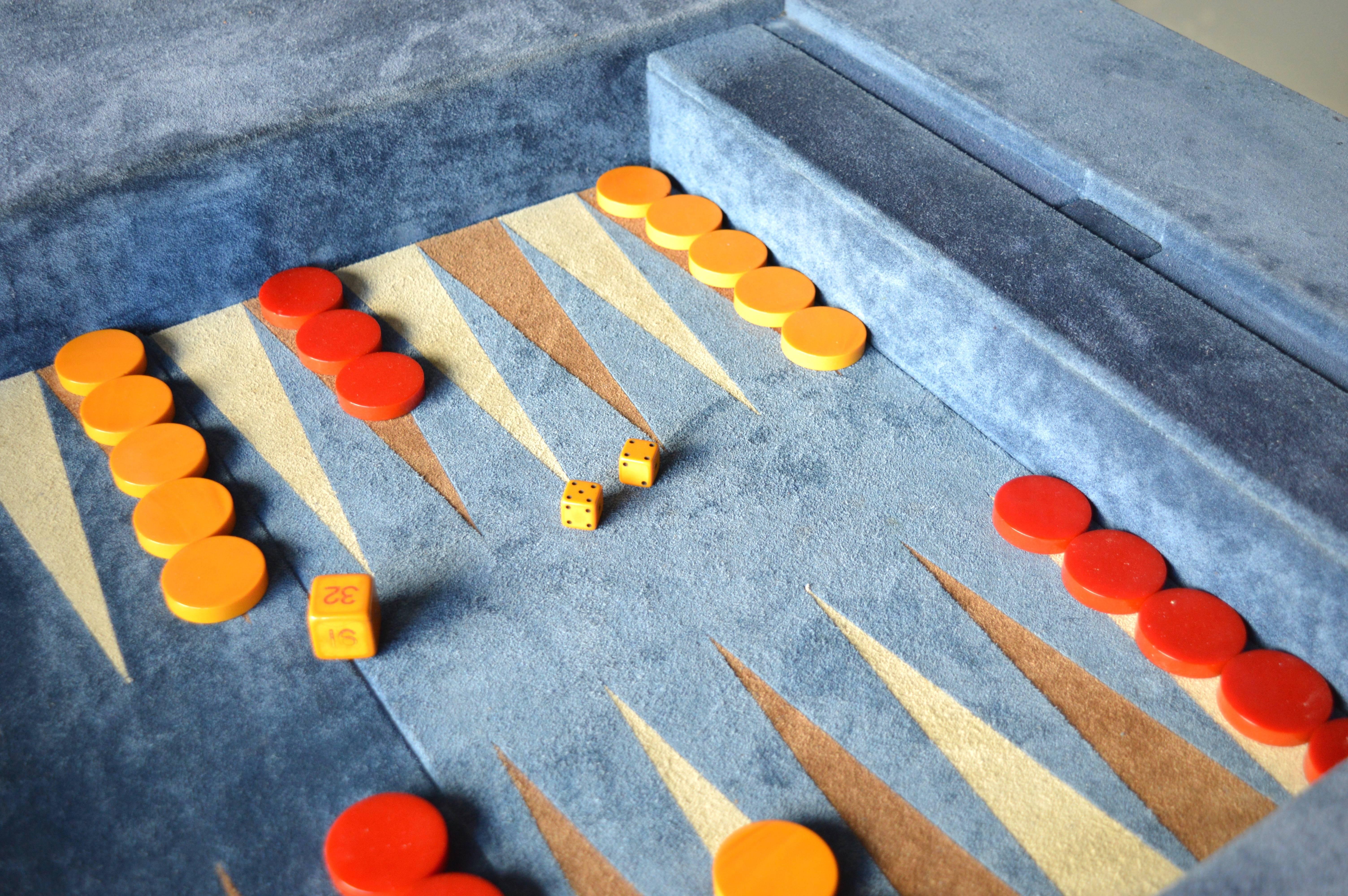 American Suede Backgammon Table