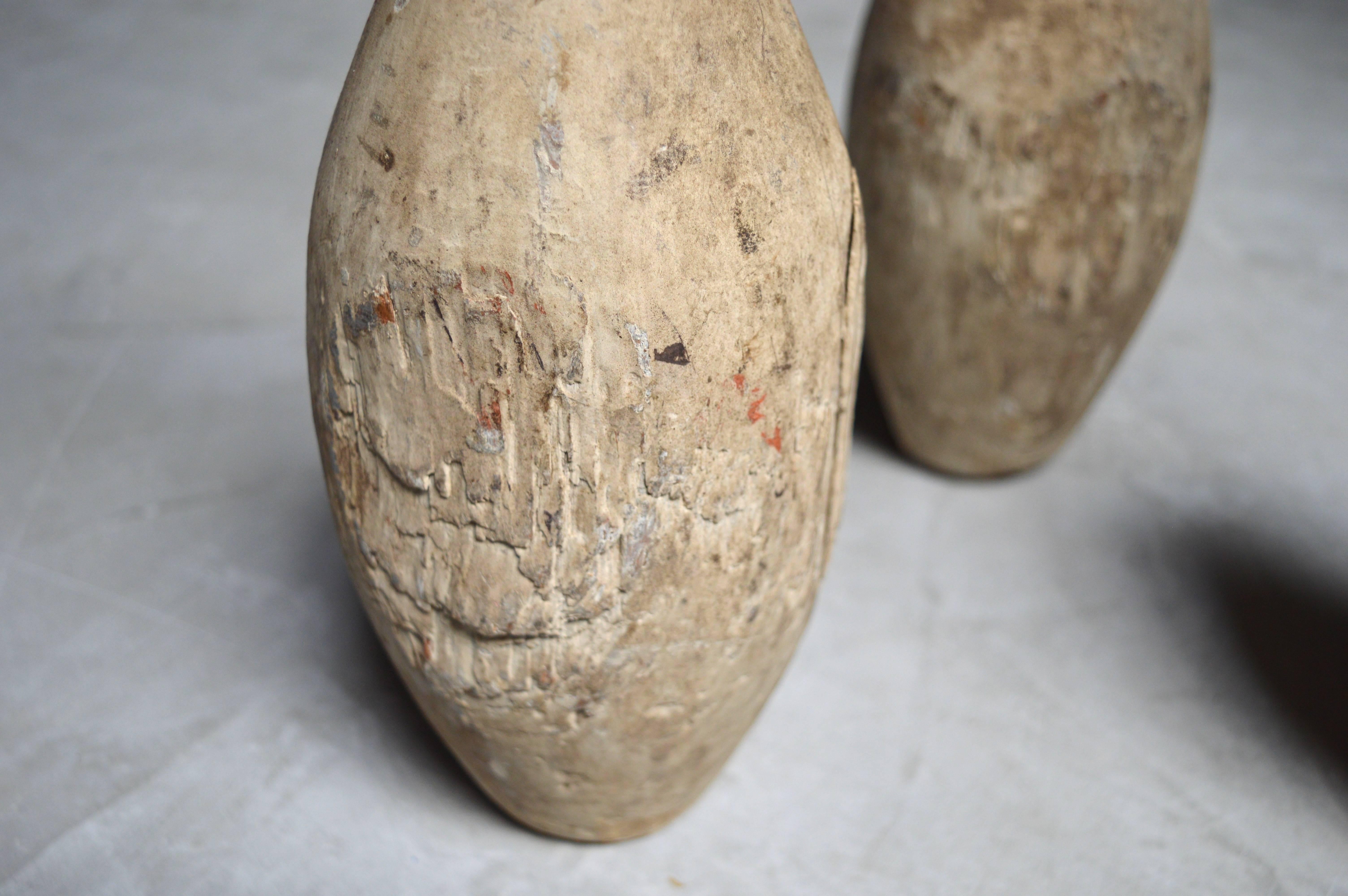 wooden bowling pins
