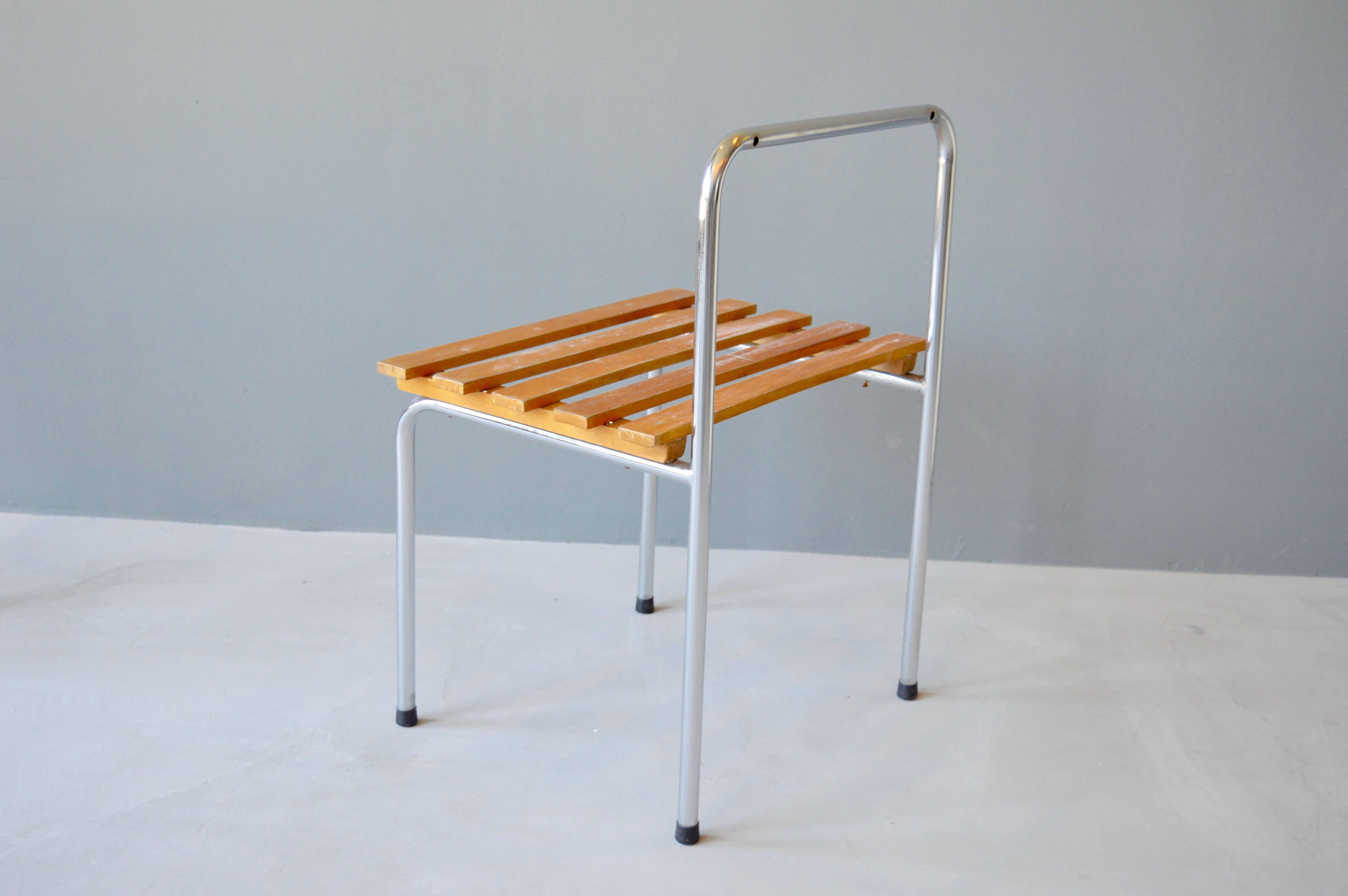 Chrome Charlotte Perriand Luggage Racks-Stools for Les Arcs For Sale