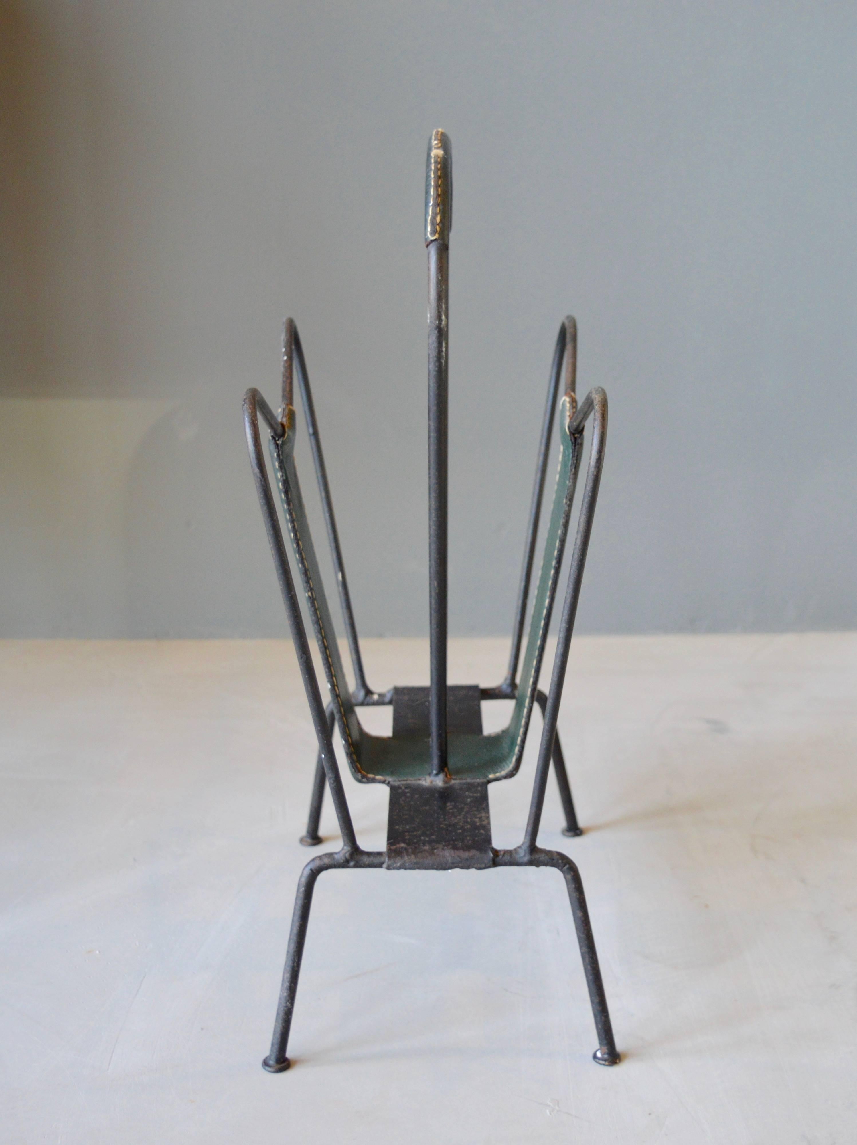 French Jacques Adnet Magazine Rack