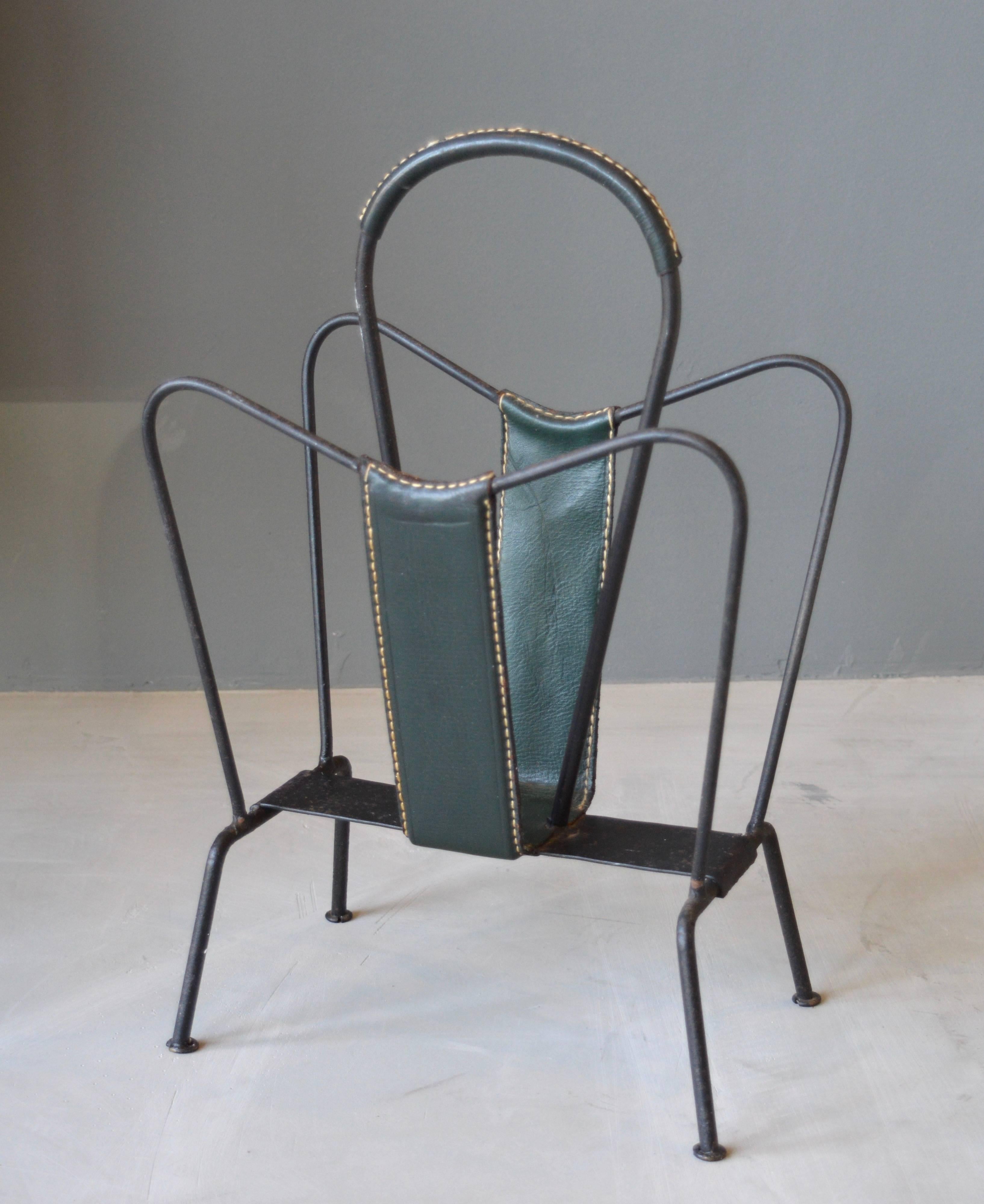 Jacques Adnet Magazine Rack In Excellent Condition In Los Angeles, CA