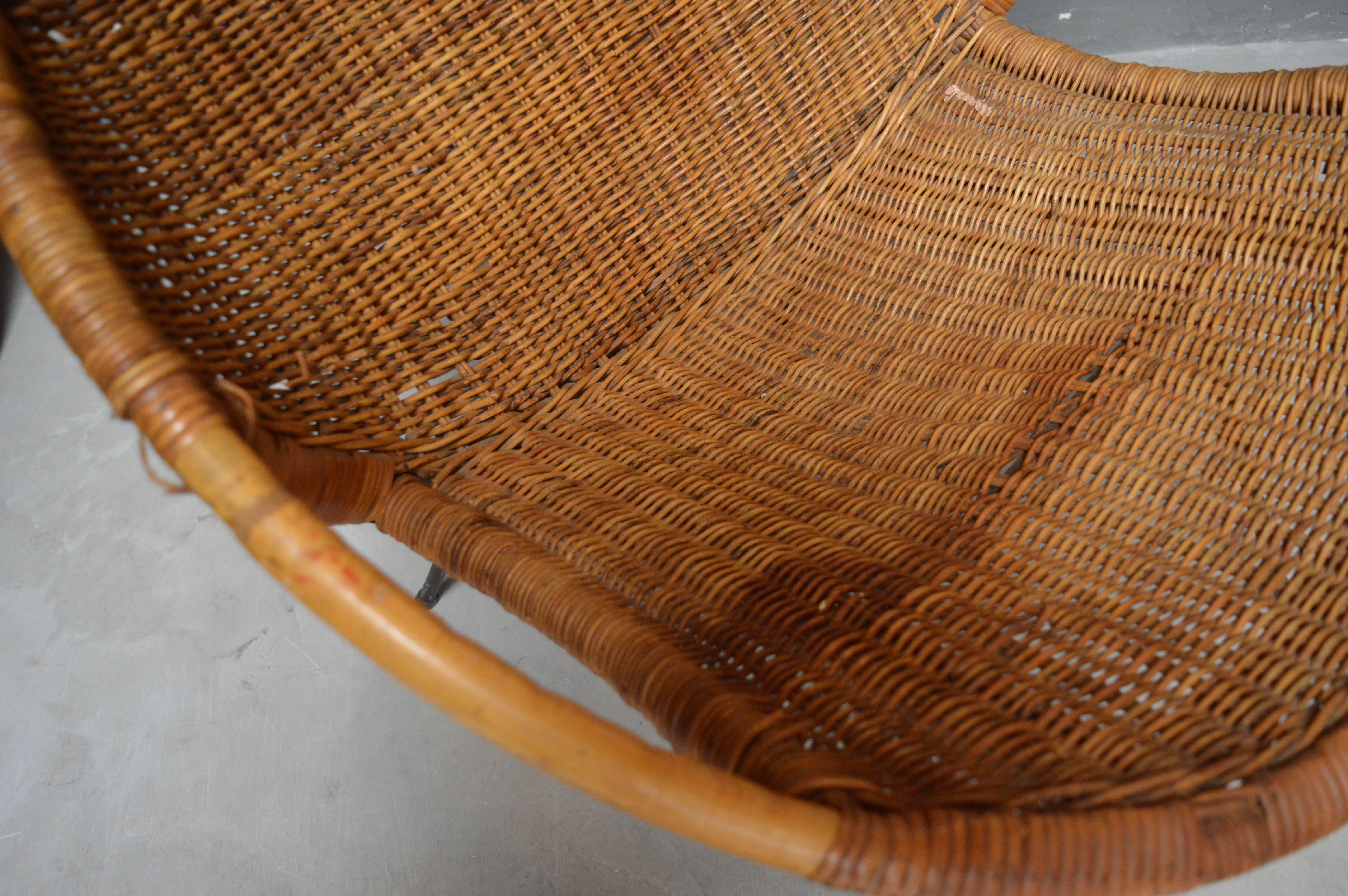 Rattan and Iron Scoop Chair 3