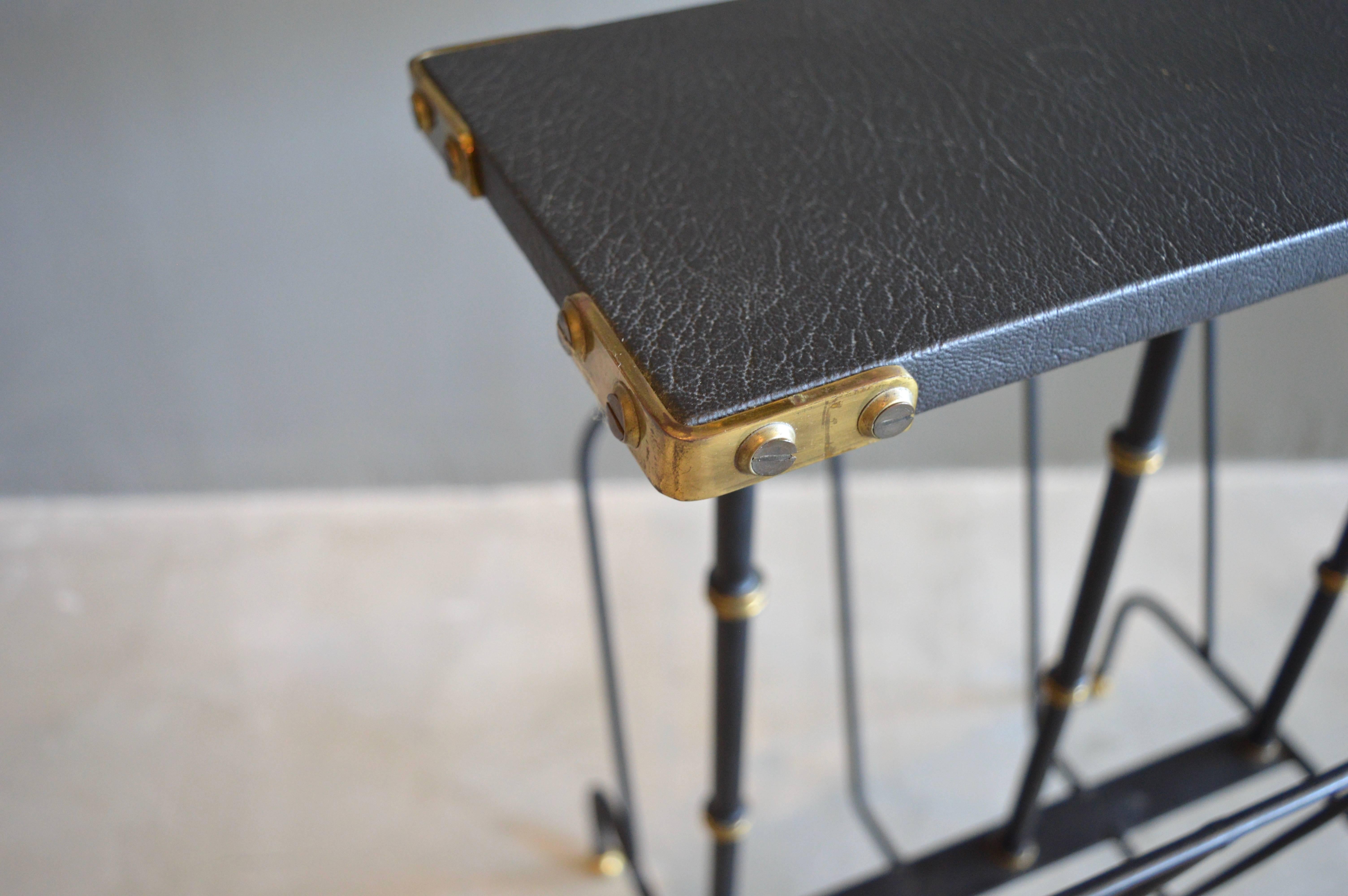 Brass Jacques Adnet Side Table