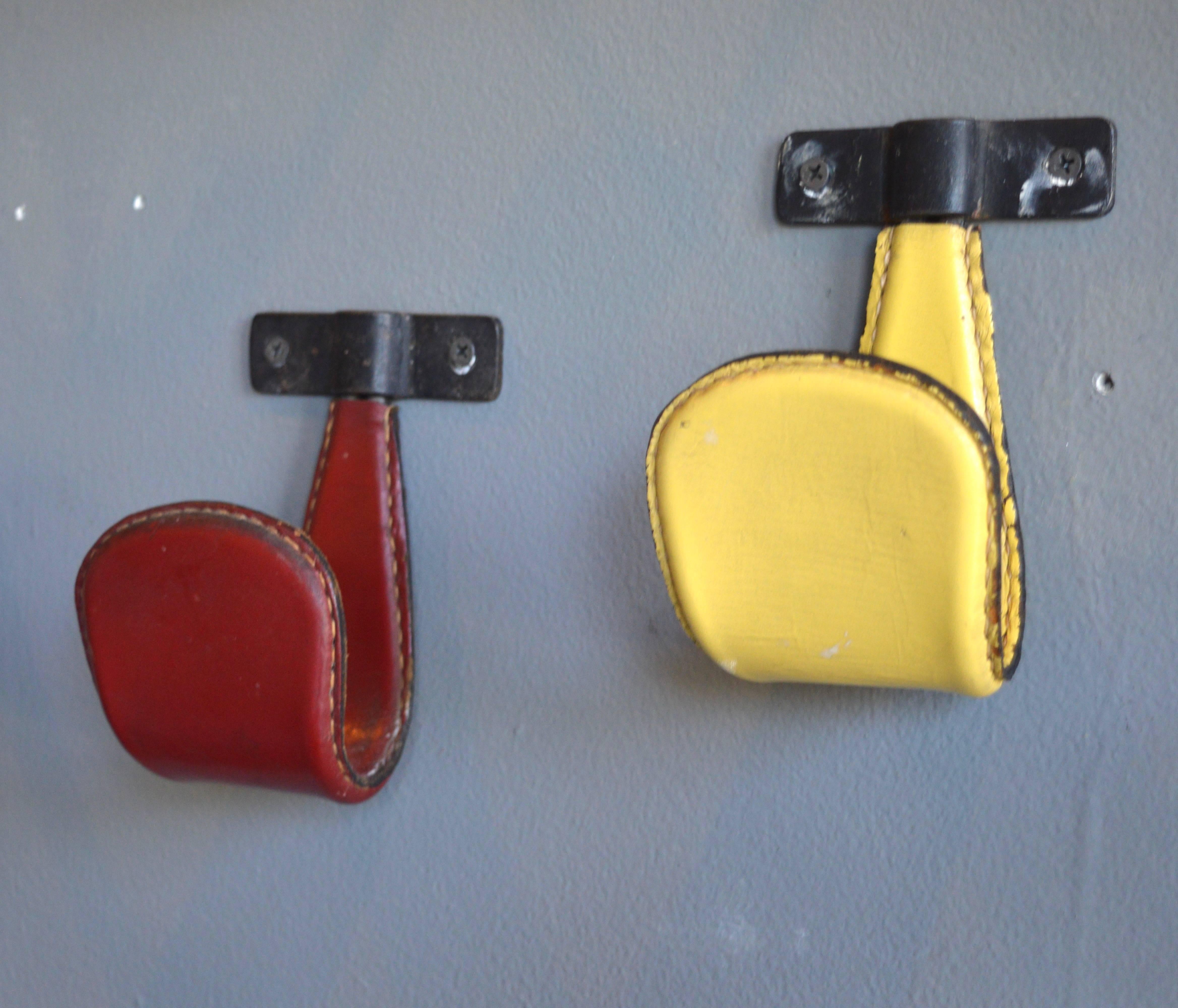Adnet Leather Tongue Hooks In Excellent Condition In Los Angeles, CA