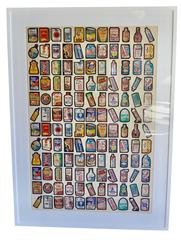 Rare Uncut Sheet of Vintage Topps Sticker Trading Cards from 1971