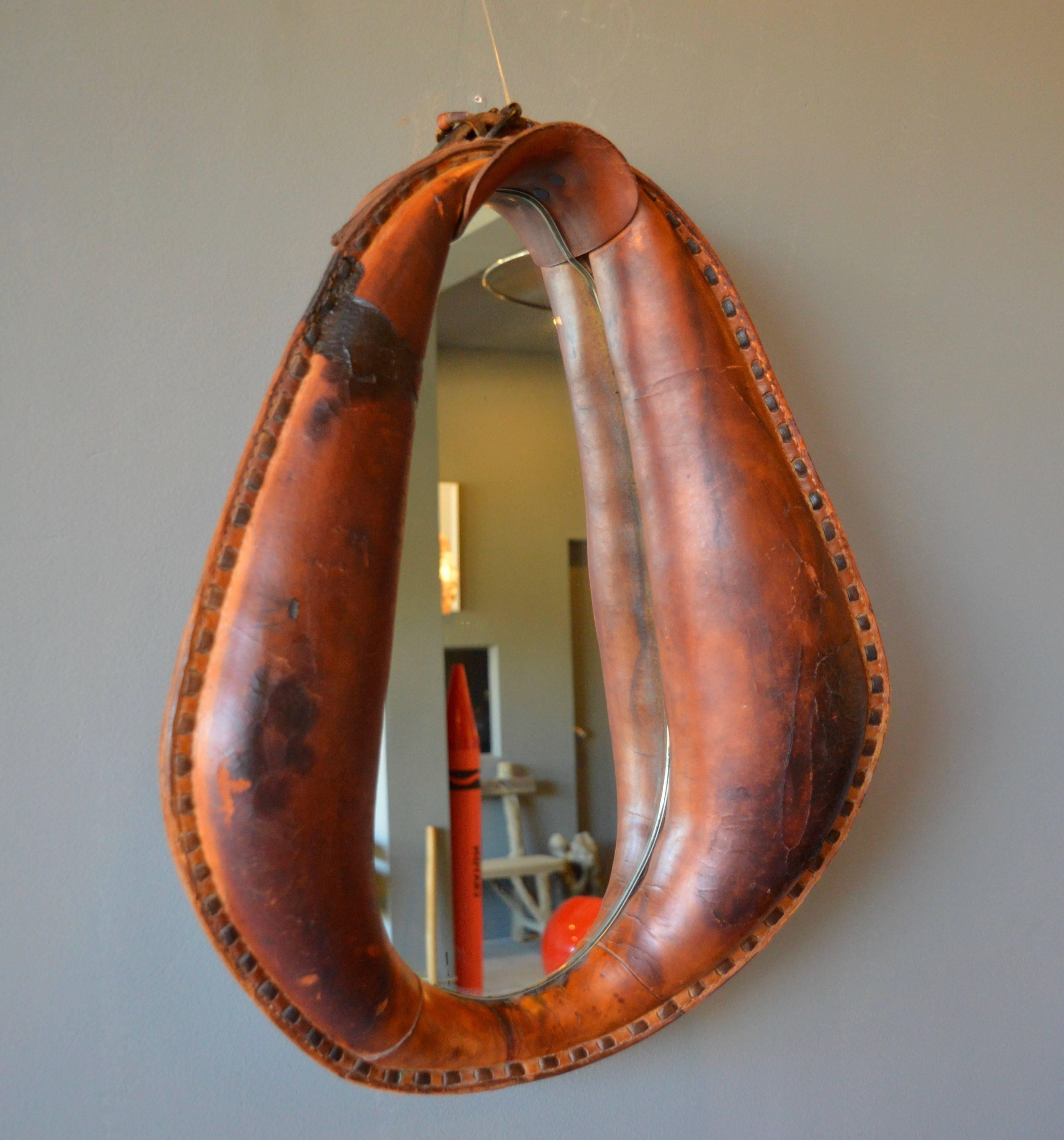 Leather Equestrian Harness with Mirror In Excellent Condition In Los Angeles, CA