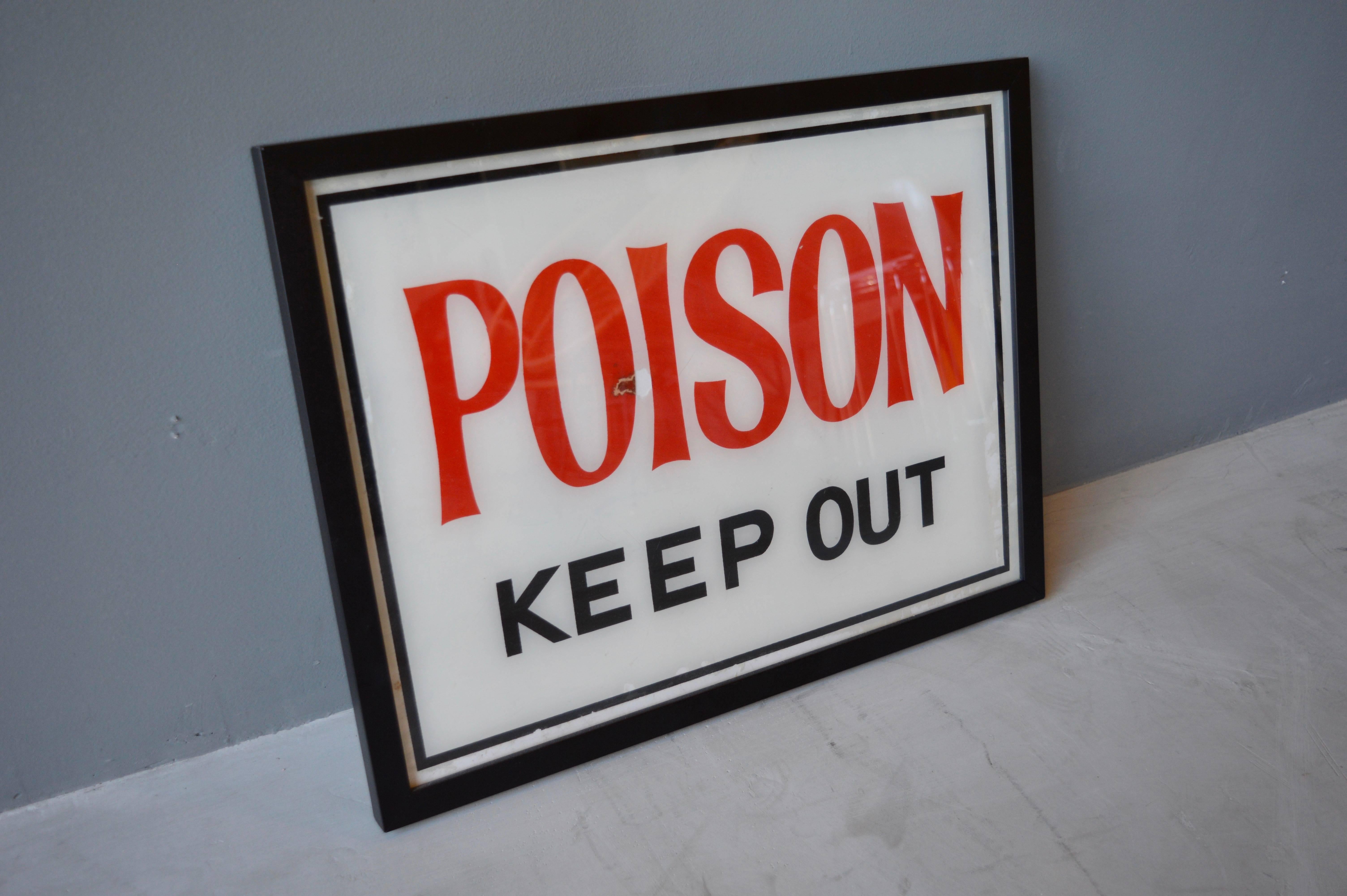 Authentic Vintage Poison Sign In Excellent Condition In Los Angeles, CA
