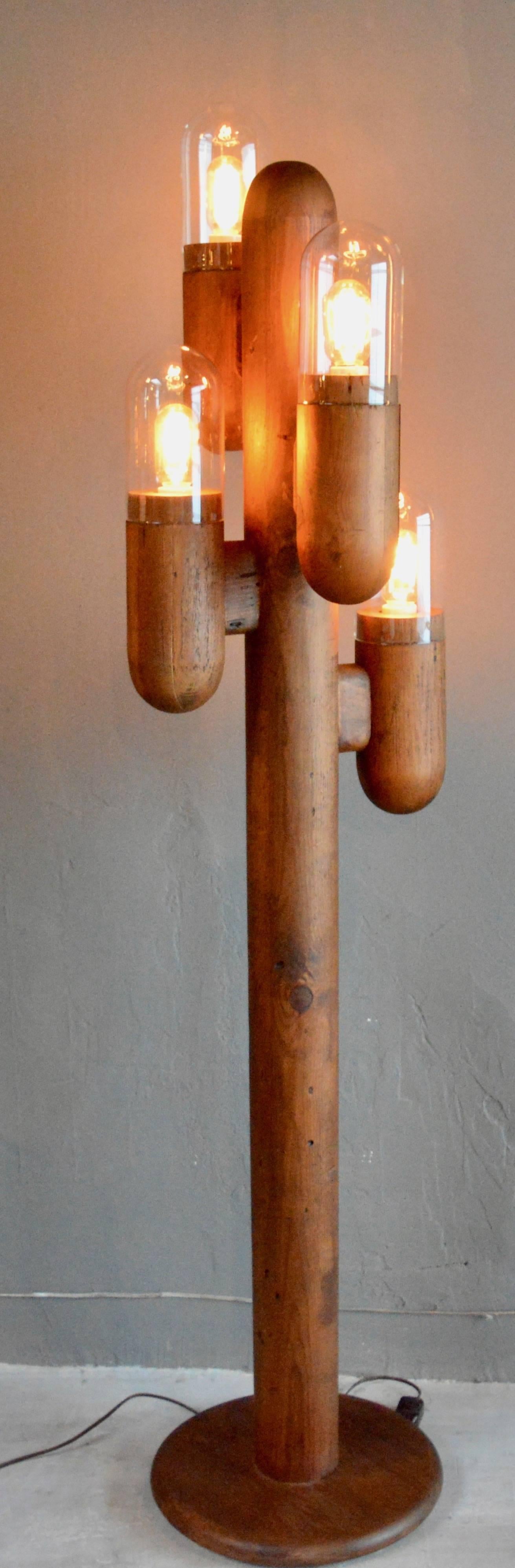 wood cactus lamp