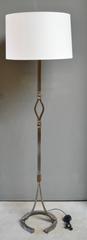 Jacques Adnet Iron and Leather Floor Lamp