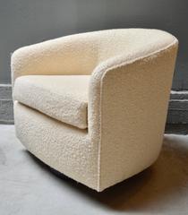 Vintage Pair of Rock and Swivel Chairs in the Style of Milo Baughman