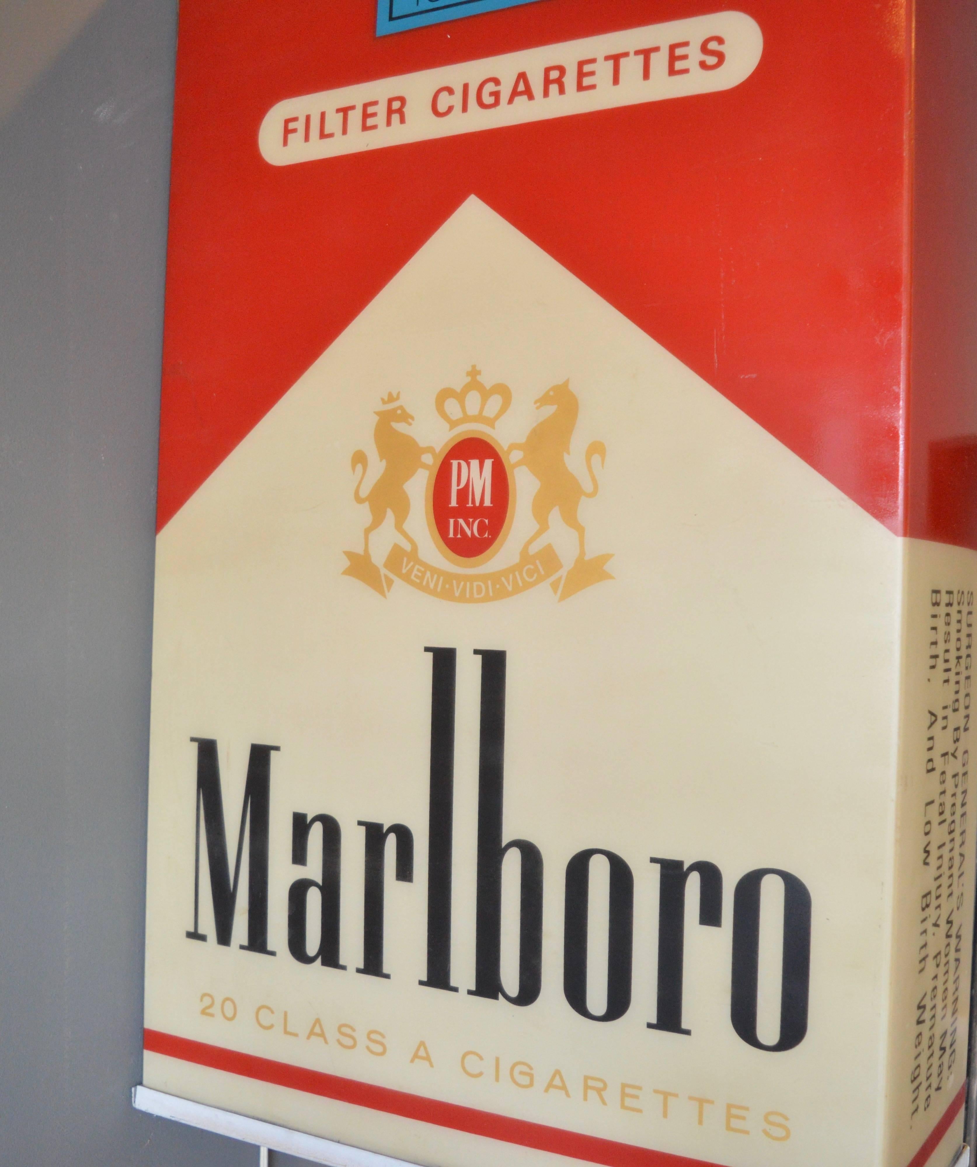 Late 20th Century Massive Vintage Marlboro Light Up Cigarette Pack