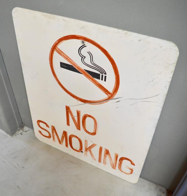 American Vintage Hand-Painted No Smoking Sign For Sale