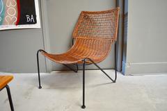 Sculptural Iron and Wicker Chairs in the style of Tempestini