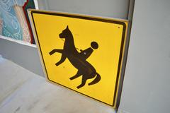 Vintage Los Angeles County Horse Crossing Sign