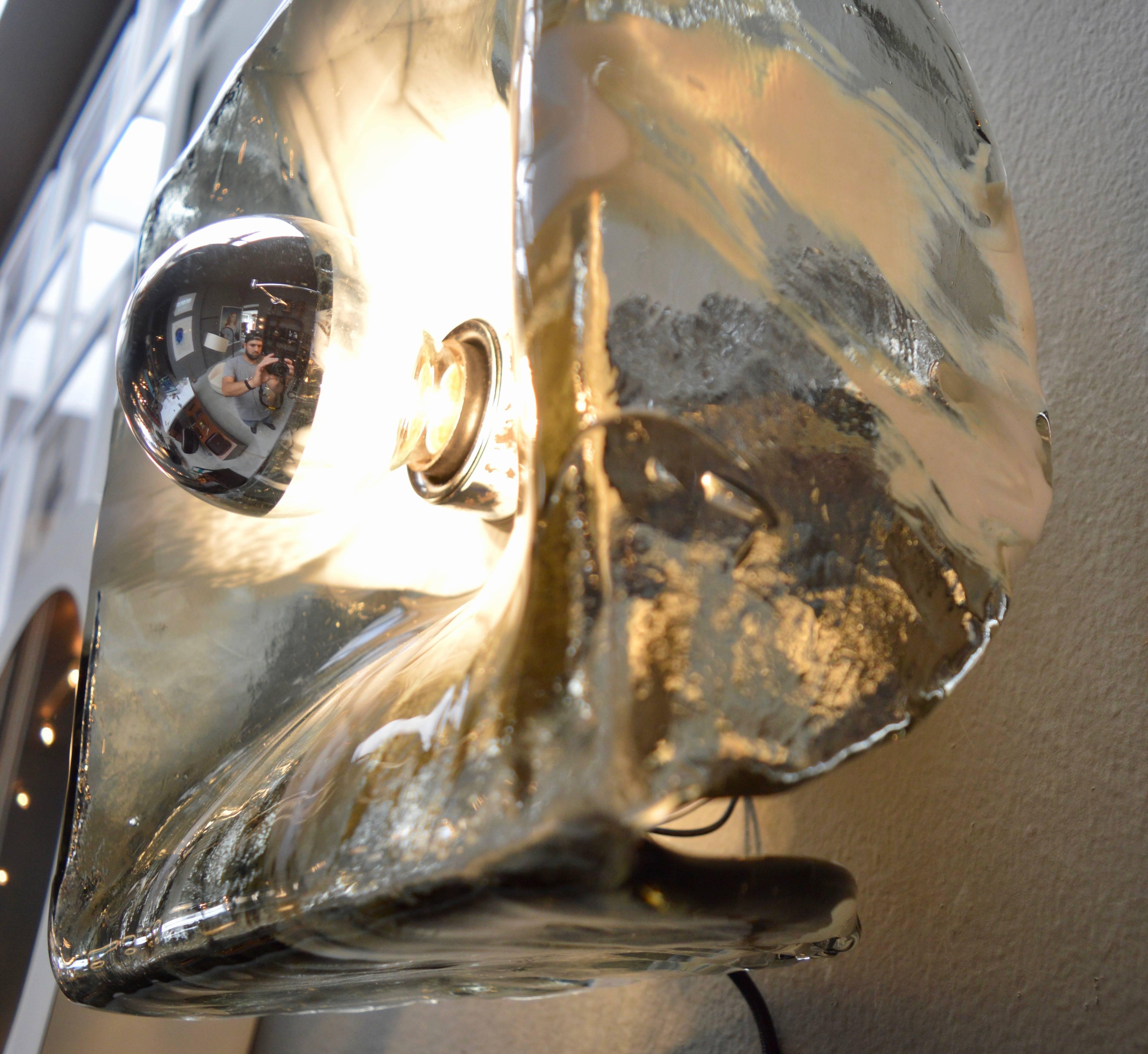 Murano Glass Massive Sconce In Good Condition In Los Angeles, CA