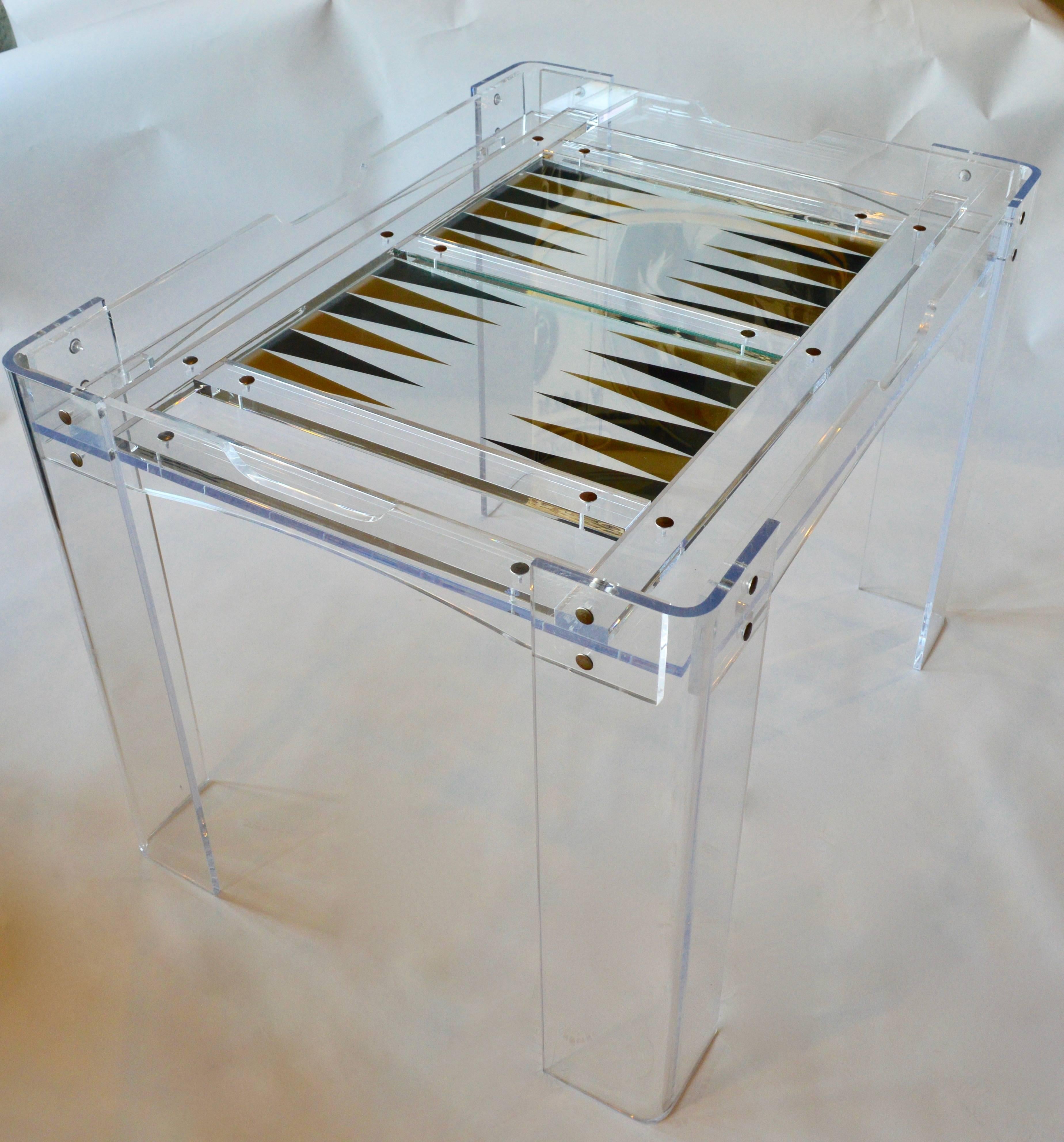 acrylic backgammon table