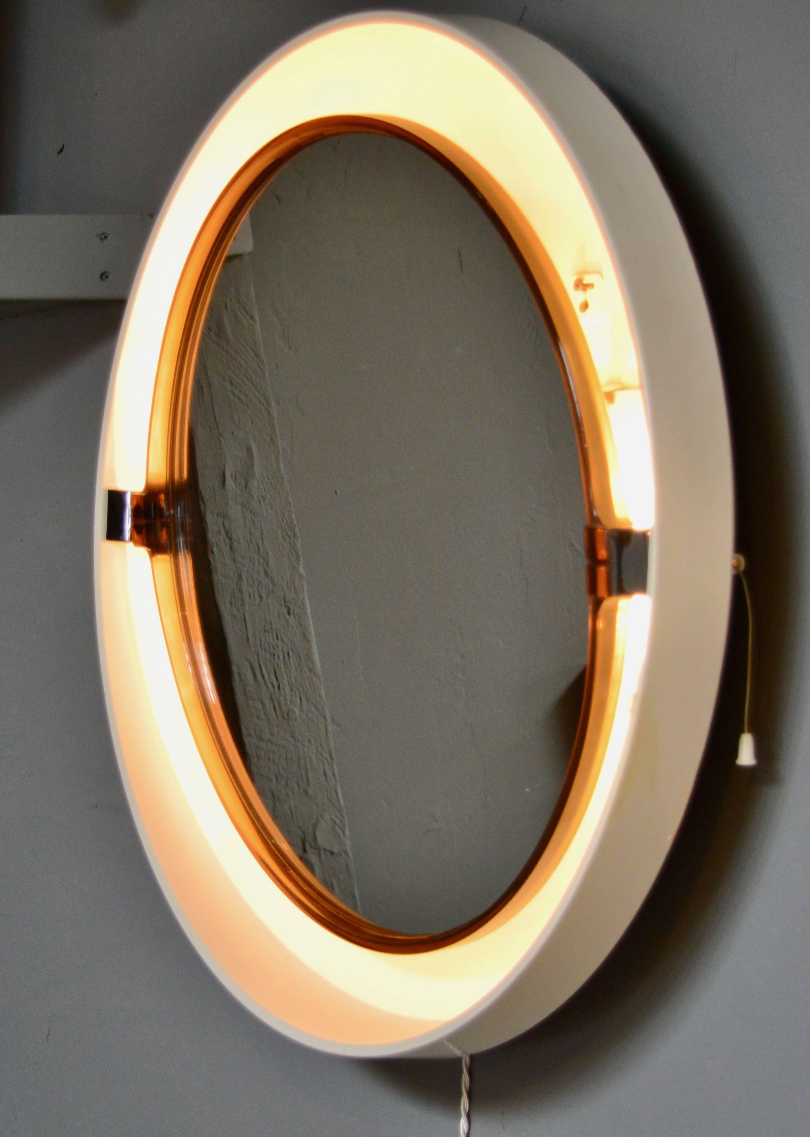 Late 20th Century German Adjustable Illuminated Mirror